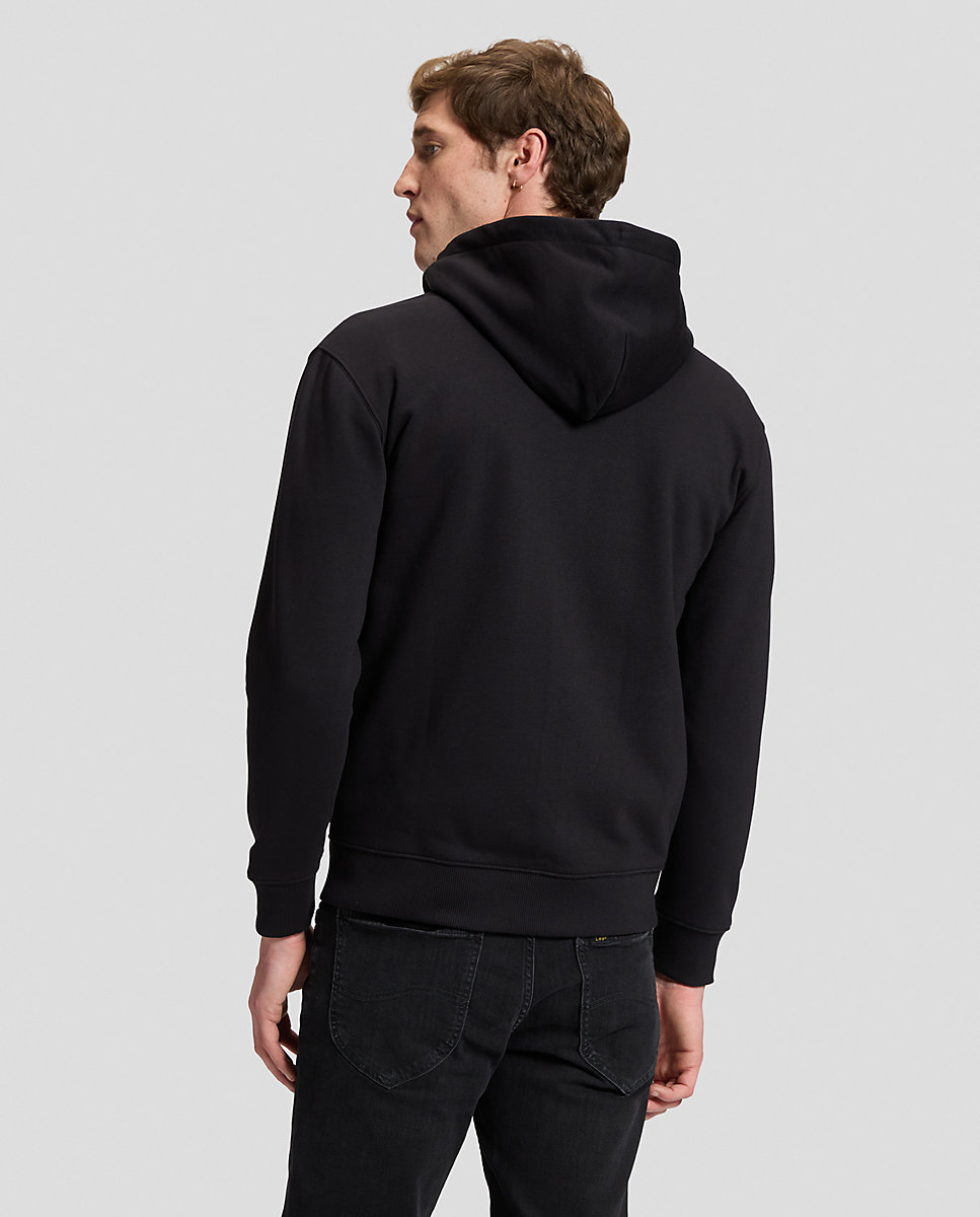 Sudadera con capucha y cremallera de hombre en de corte regular - Lee - Negro Negro-2