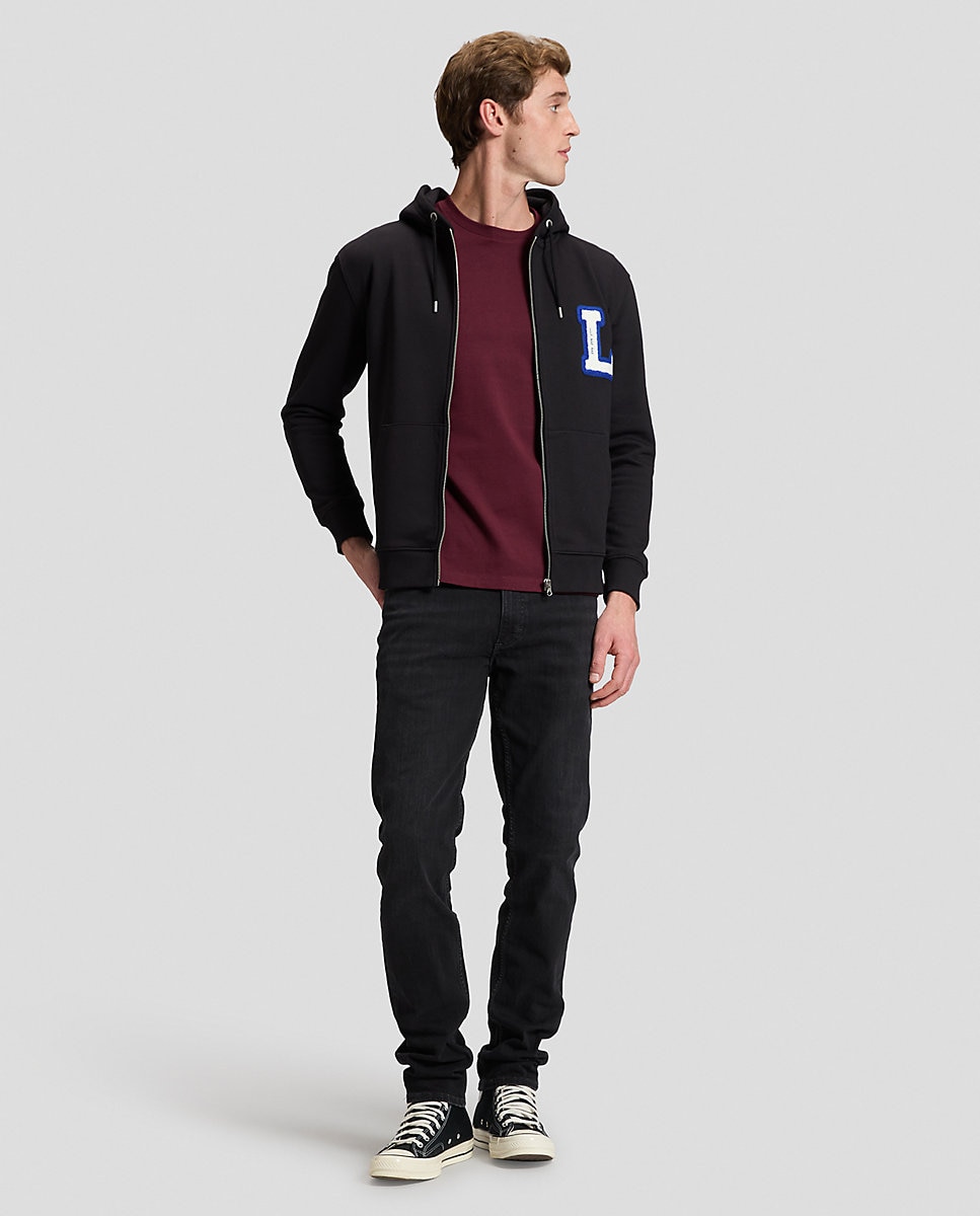 Sudadera con capucha y cremallera de hombre en de corte regular - Lee - Negro Negro-3