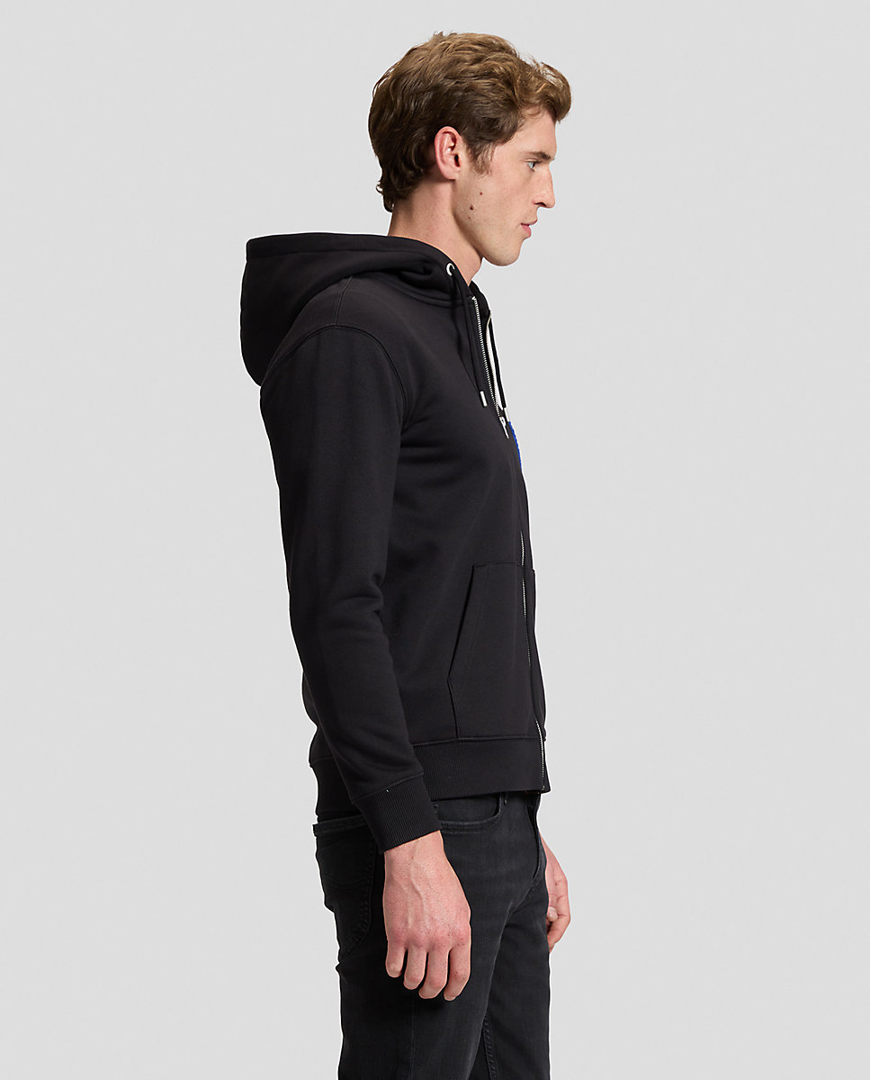 Sudadera con capucha y cremallera de hombre en de corte regular - Lee - Negro Negro-4