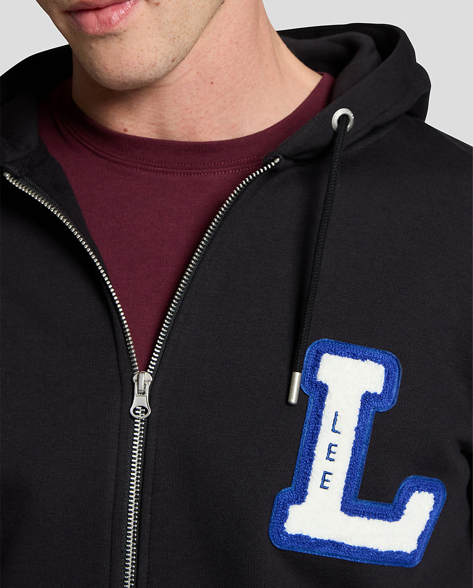 Sudadera con capucha y cremallera de hombre en de corte regular - Lee - Negro Negro-5