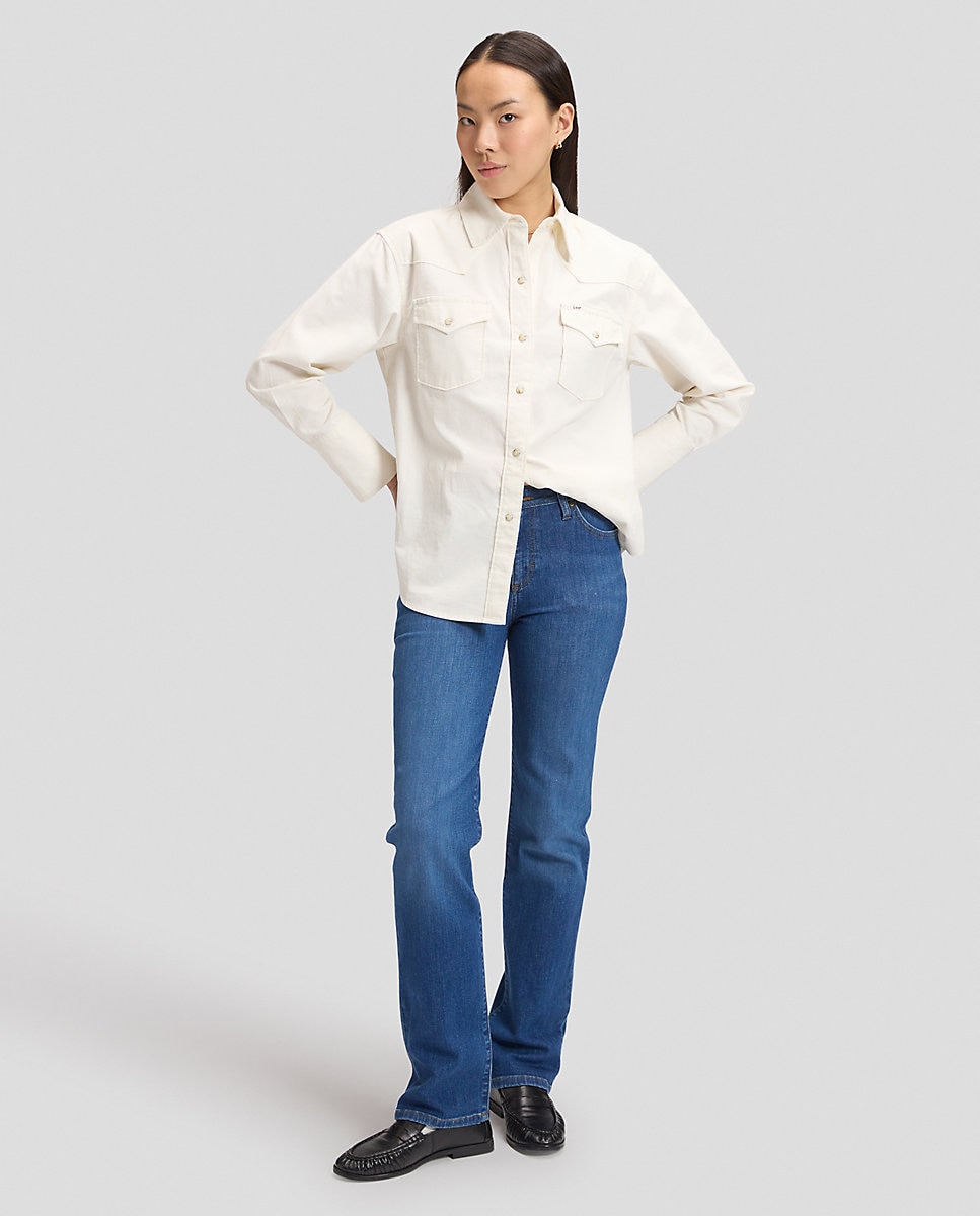 Vaqueros recto london de mujer - Lee - Azul Azul-1