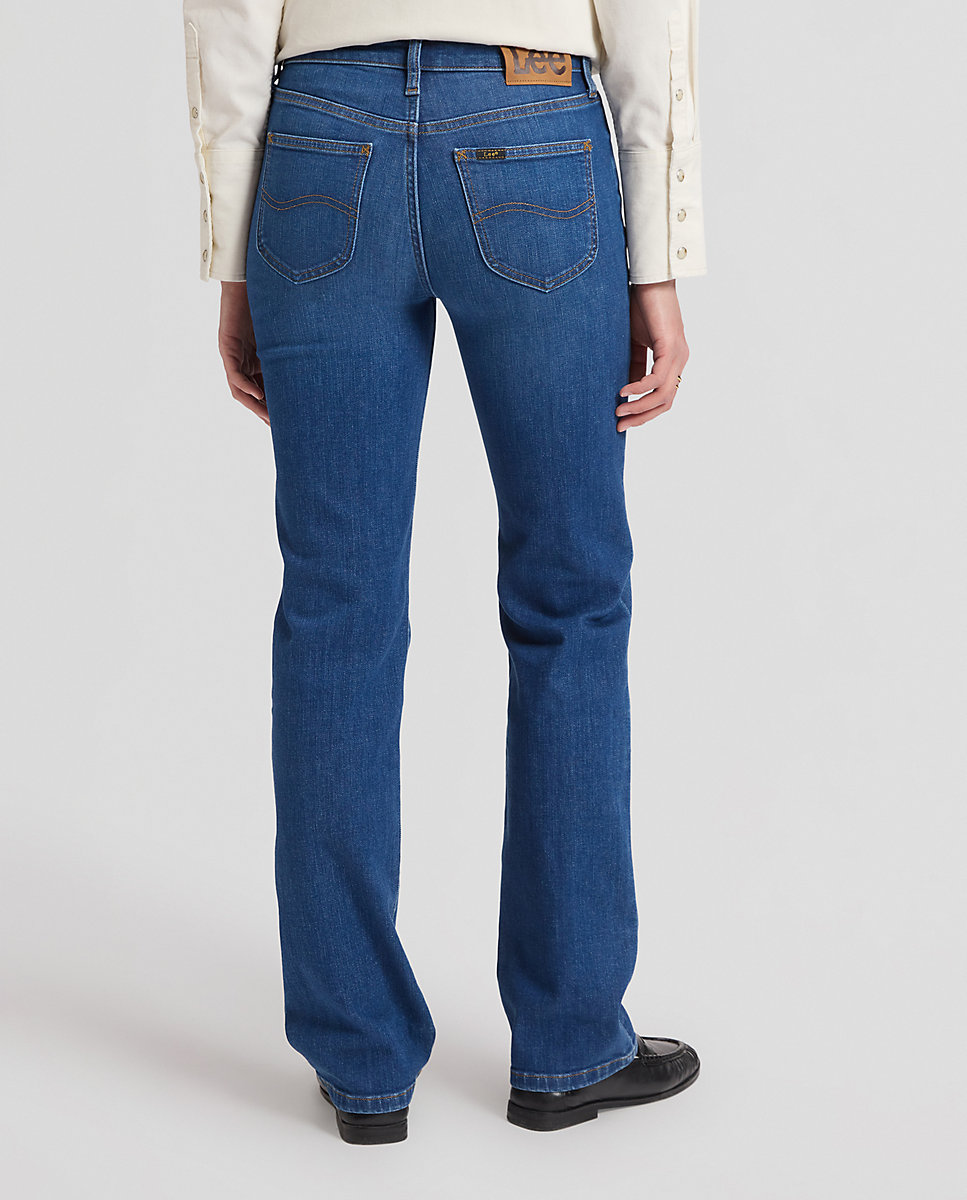 Vaqueros recto london de mujer - Lee - Azul Azul-3