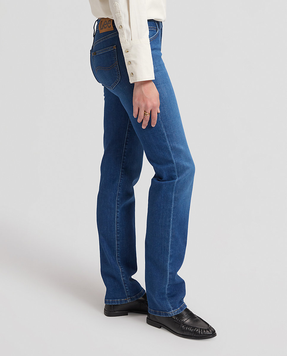 Vaqueros recto london de mujer - Lee - Azul Azul-4
