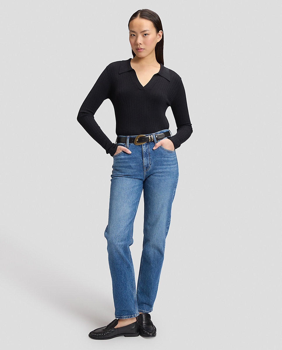 Vaquero recto carol de mujer de tiro alto - Lee - Azul Azul-2