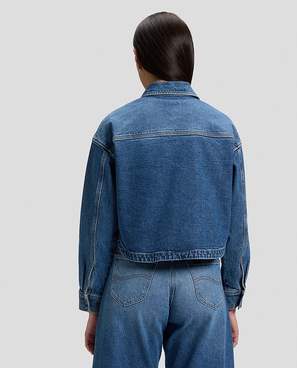 Camisa vaquera de mujer con bolsillos con solapa y botón en el pecho de corte holgado - Lee - Azul Azul-3