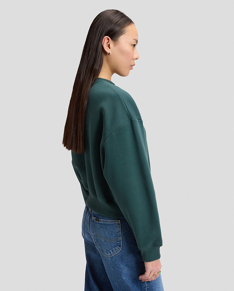 Sudadera de mujer de cuello redondo de corte relaxed - Lee - Verde Verde-4