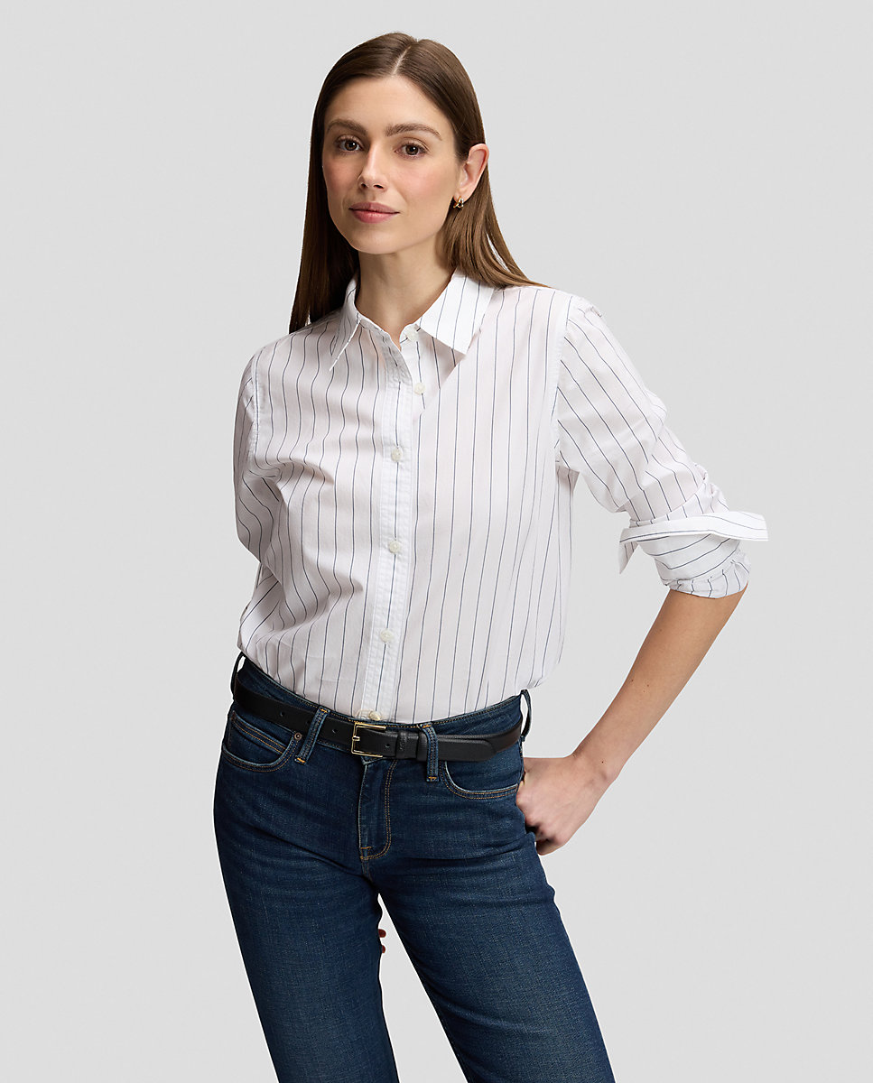 Camisa de mujer clasica de corte regular - Lee - Azul Azul-1