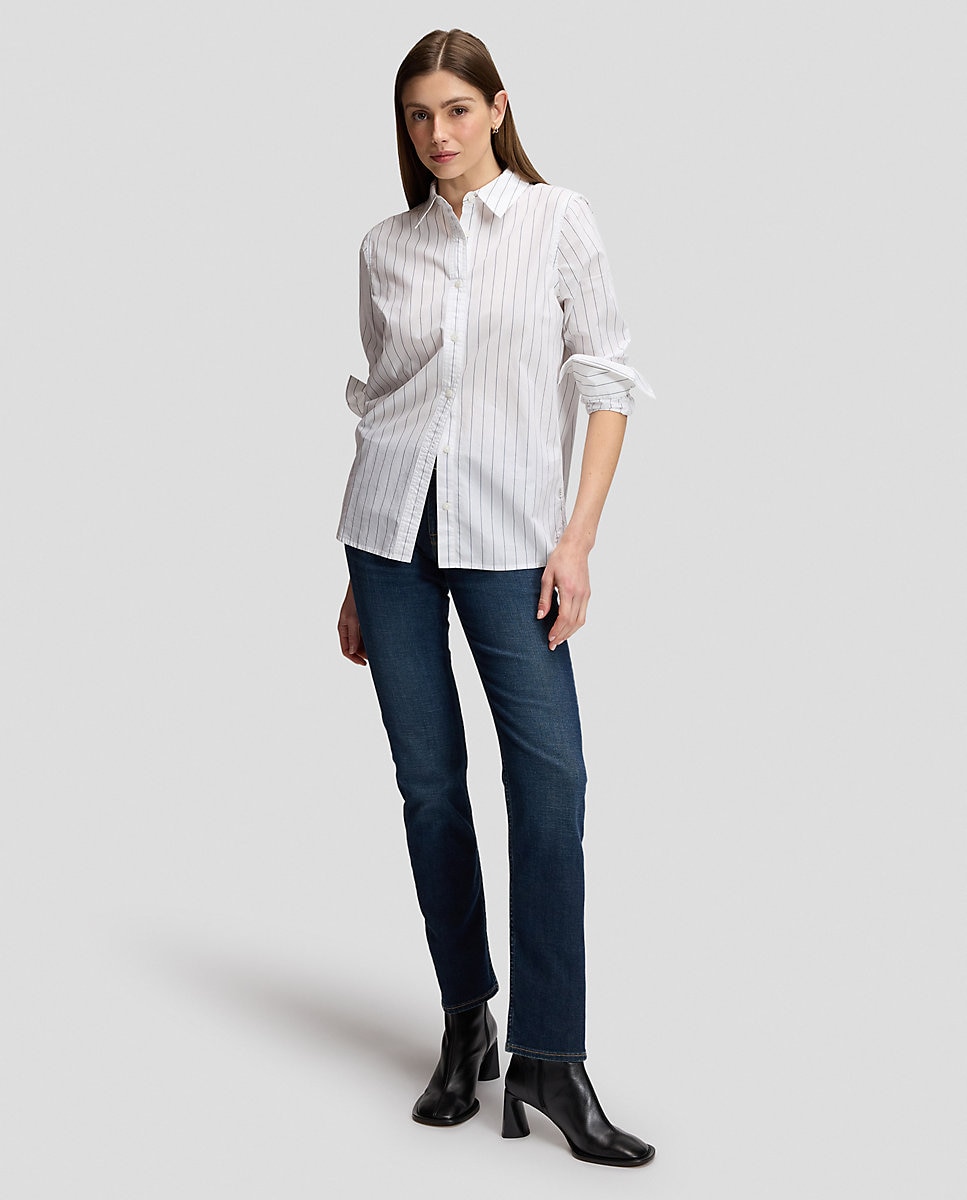 Camisa de mujer clasica de corte regular - Lee - Azul Azul-2