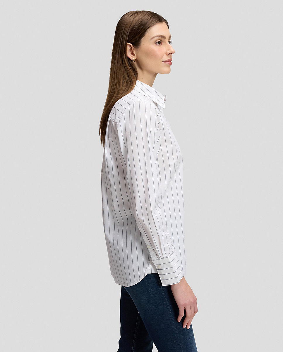 Camisa de mujer clasica de corte regular - Lee - Azul Azul-4