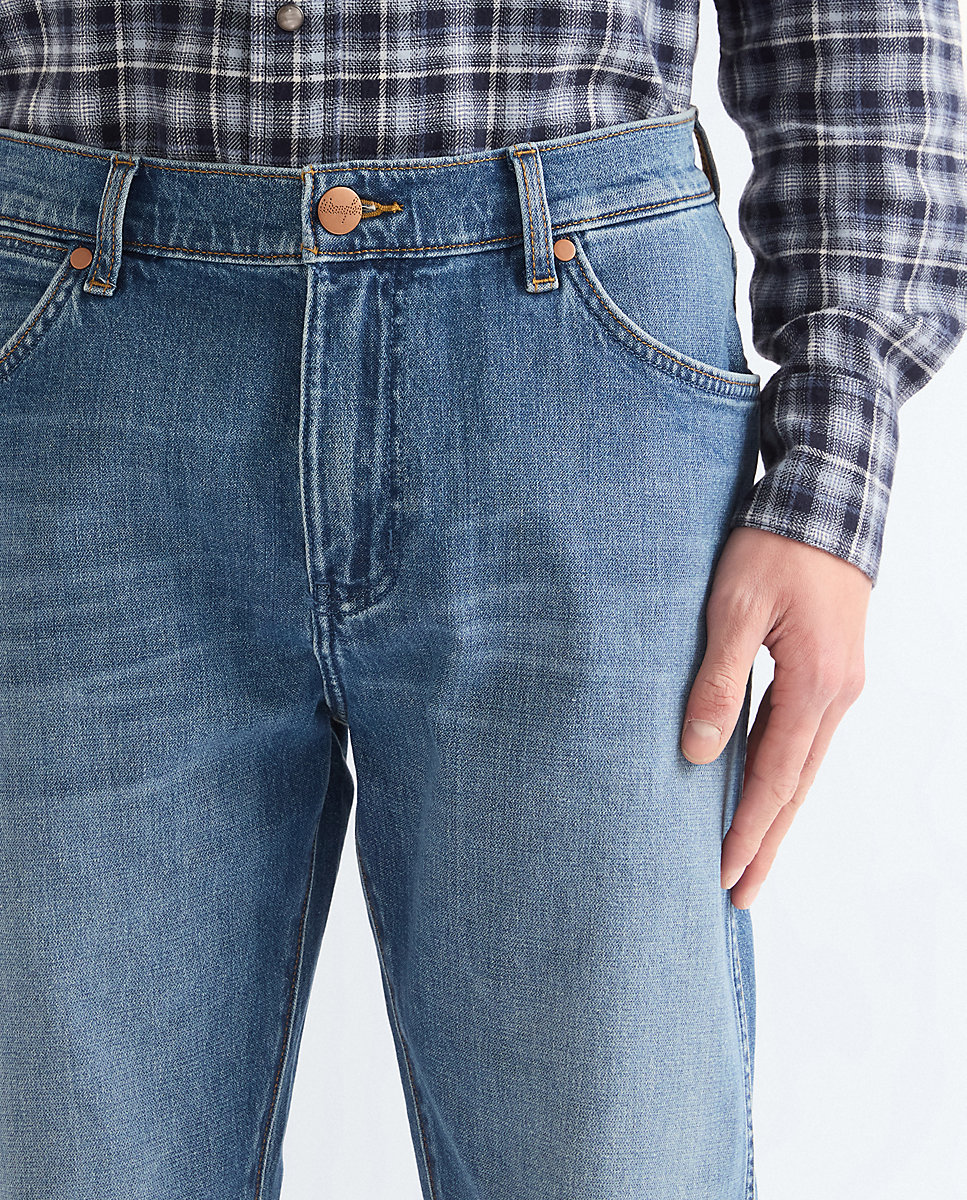 Vaqueros classic de hombre redford de corte cónico regular en tejido toughlite en - Wrangler - Azul Azul-4