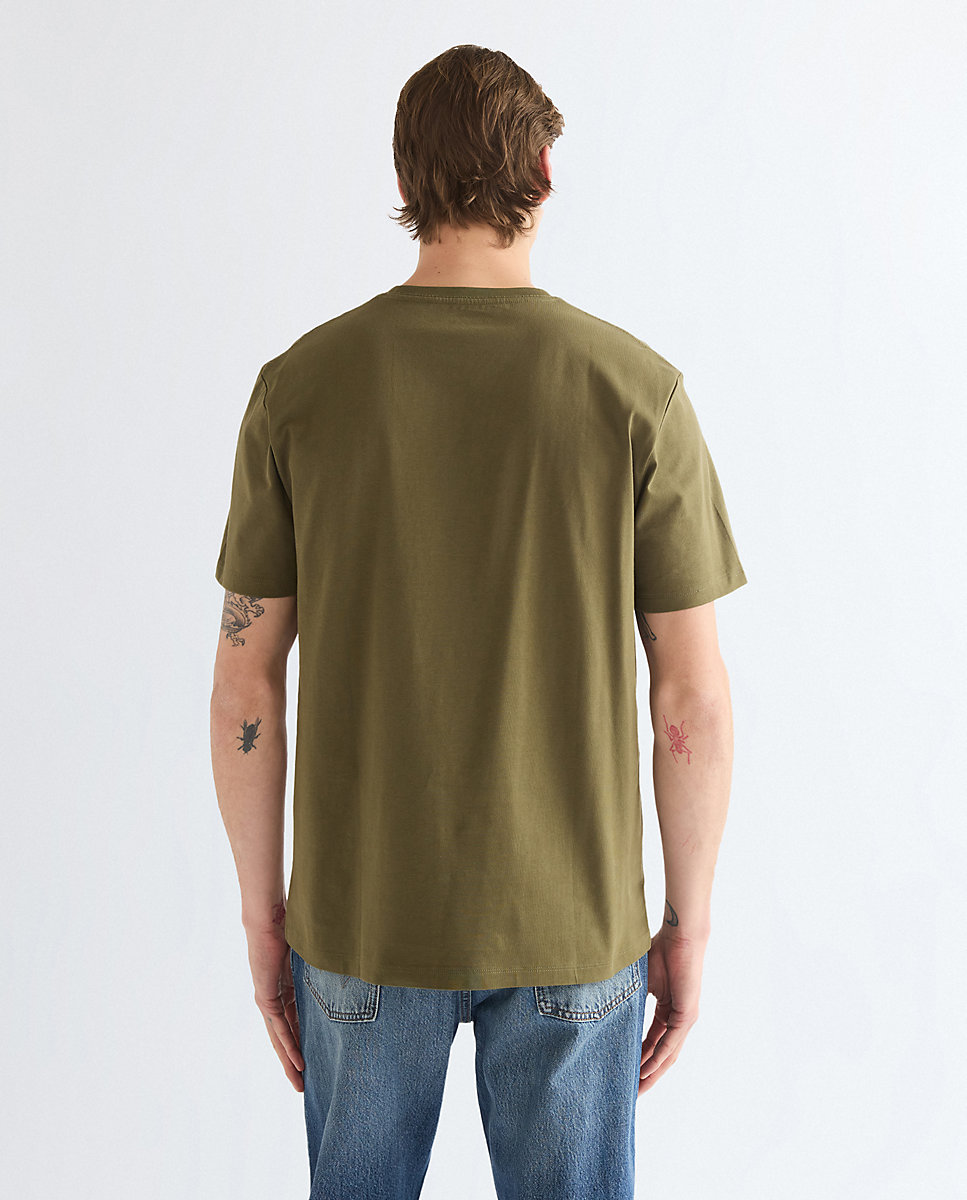 Camiseta de hombre de manga corta y corte regular - Wrangler - Verde Verde-3