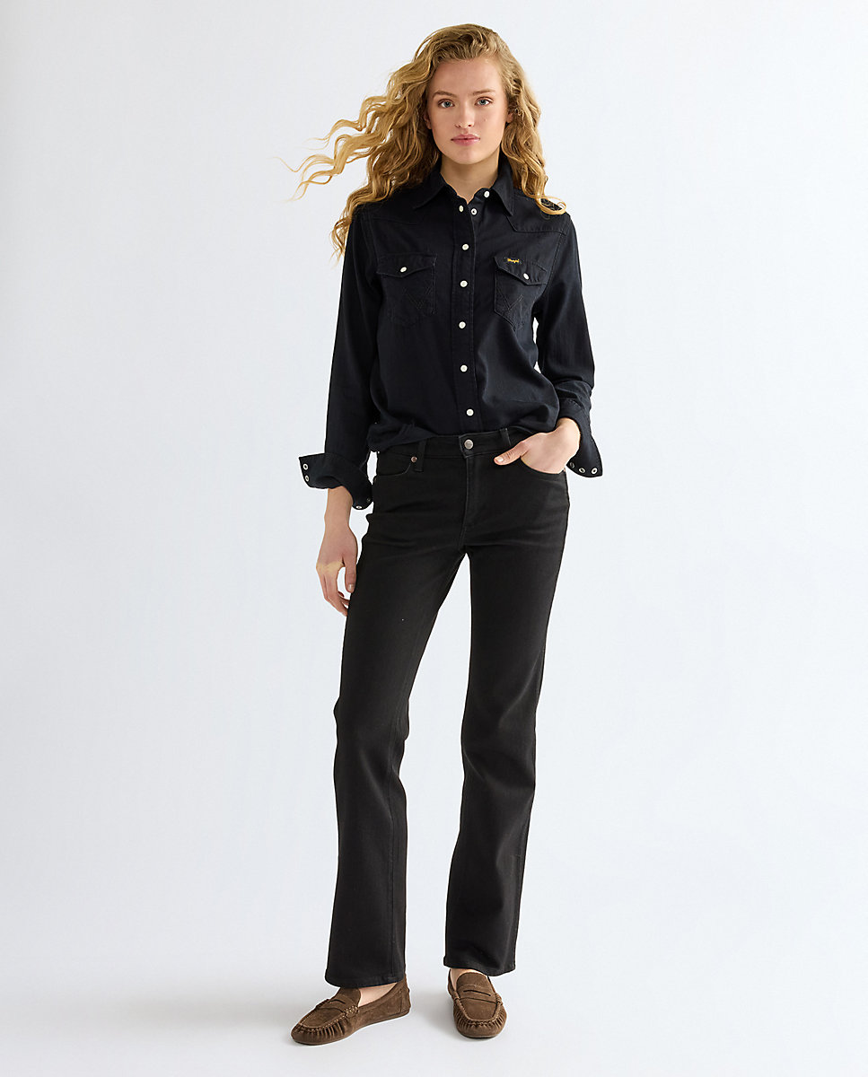 Vaquero de mujer recto dallas de tiro medio - Wrangler - Negro Negro-2