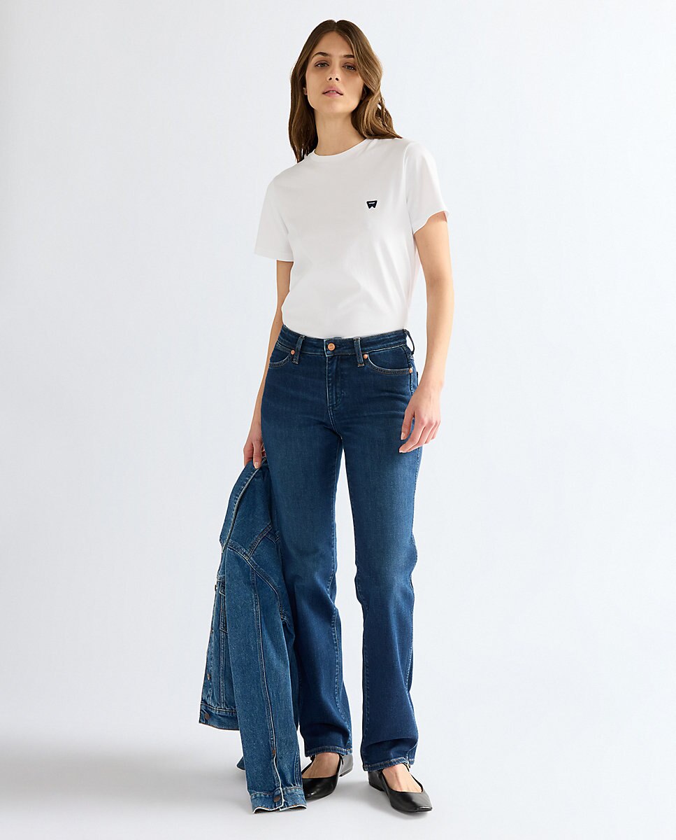 Vaquero de mujer recto dallas de tiro medio - Wrangler - Azul Azul-2