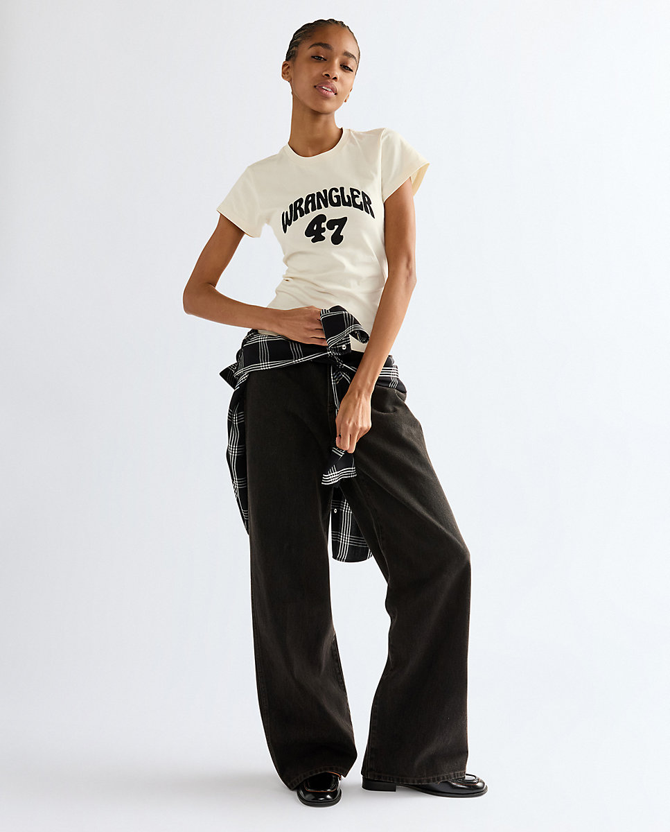 Camiseta de mujer con dibujo frontal de corte slim - Wrangler - Blanco Blanco-2