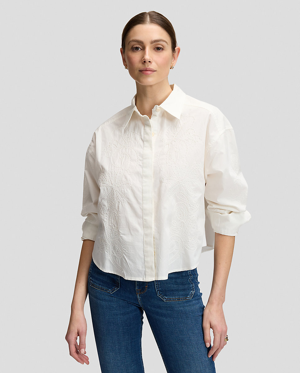 Camisa de mujer de manga larga a rayas - Lee - Blanco Blanco-1