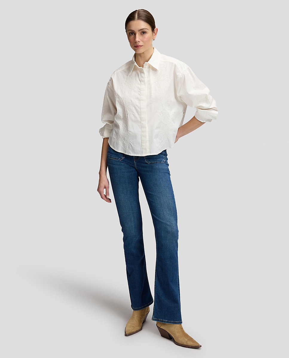 Camisa de mujer de manga larga a rayas - Lee - Blanco Blanco-2