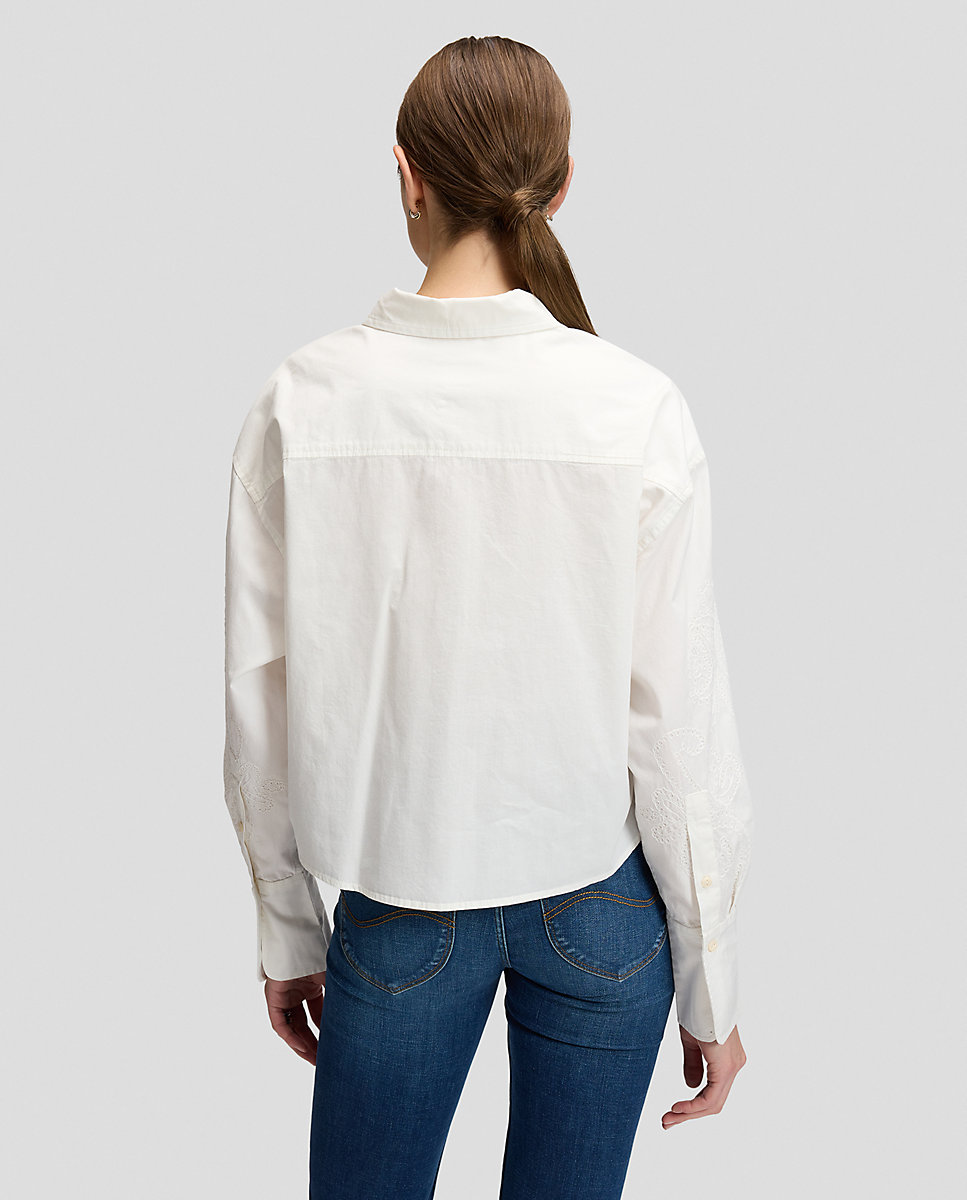 Camisa de mujer de manga larga a rayas - Lee - Blanco Blanco-3