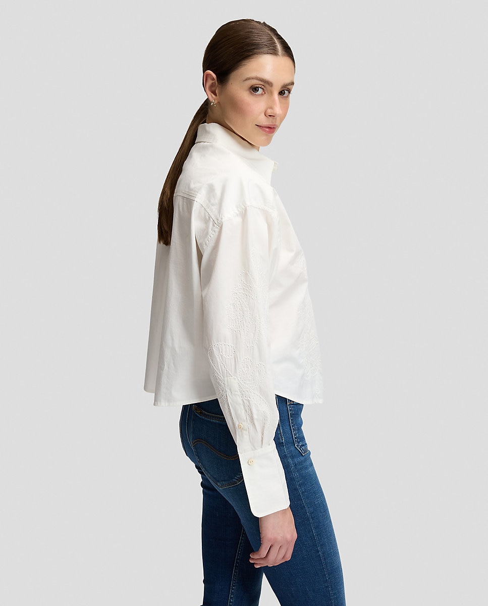 Camisa de mujer de manga larga a rayas - Lee - Blanco Blanco-4