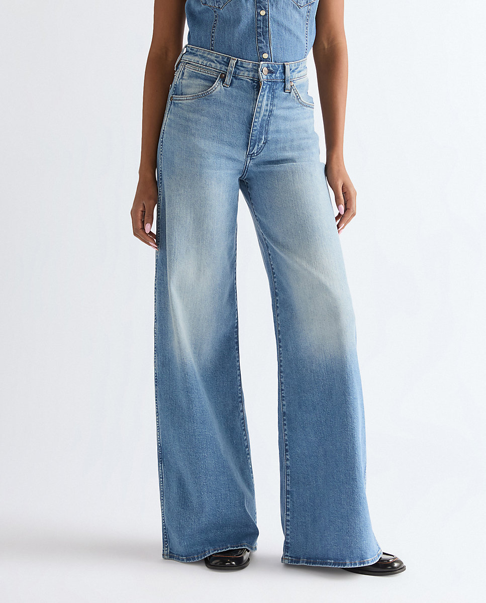 Vaquero de mujer canyon de corte ancho y cintura alta - Wrangler - Azul Azul-1