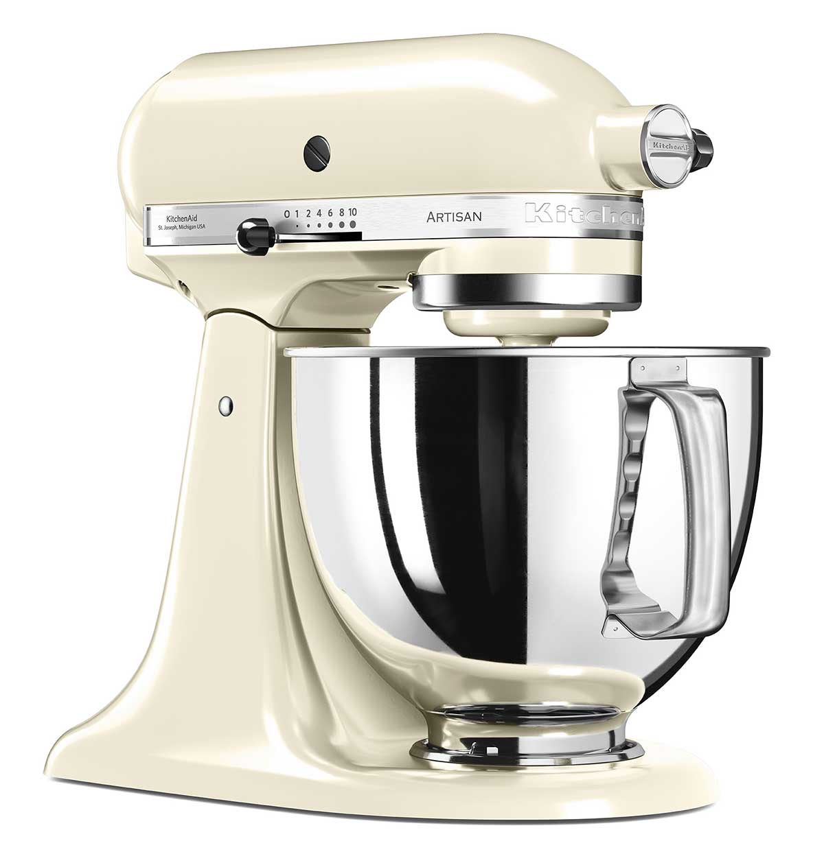 Robot de cocina linea Artisan KitchenAid 5KSM125EER con bol de acero inox - Crema Crema-3