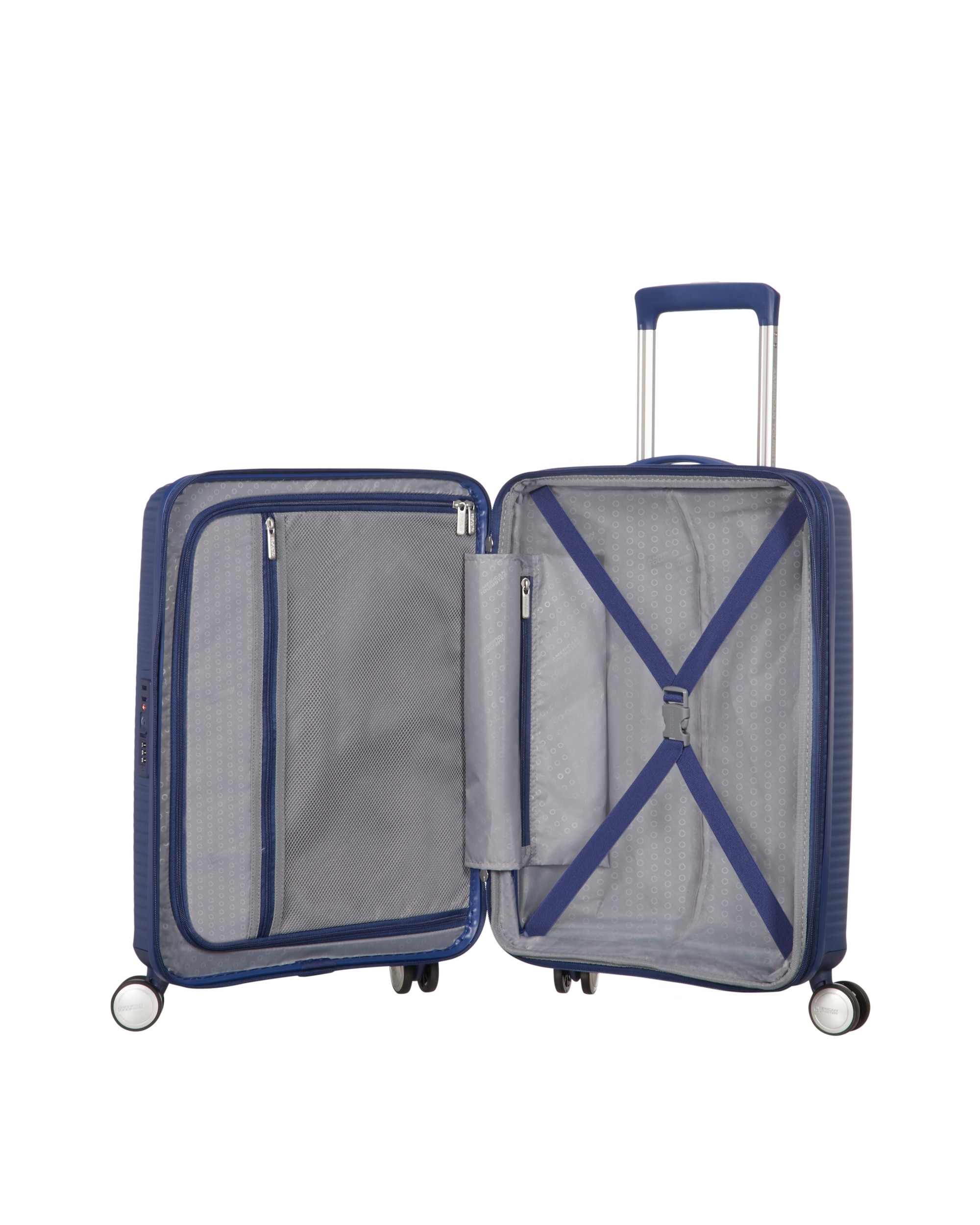 Maleta de cabina Soundbox Spinner 55/20 Tsa Exp rígida con capacidad de 35,5 L - American Tourister - Azul marino Azul marino-2