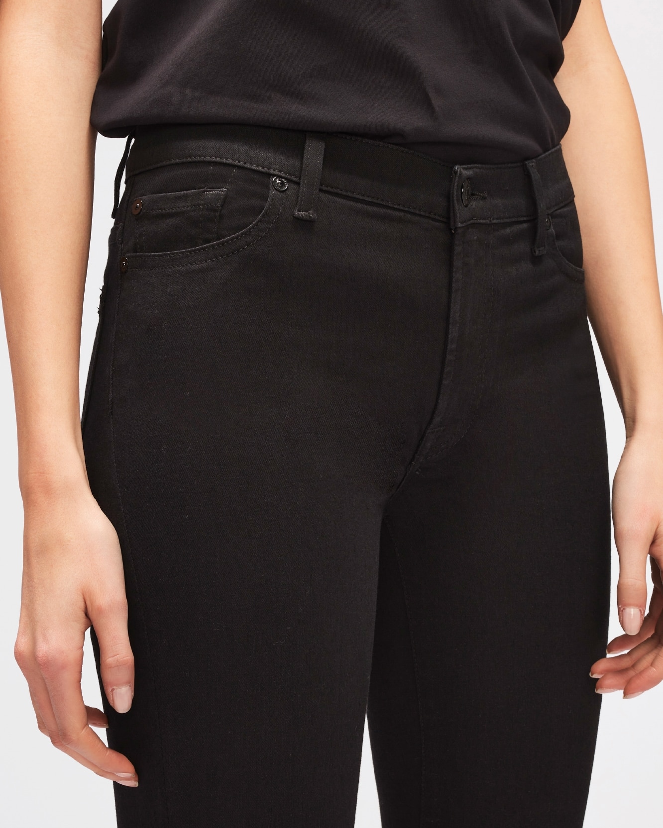 Vaquero pitillo de mujer hw skinny de tiro alto - 7 For all mankind - Negro Negro-5