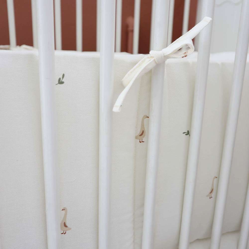 Protector de cuna Bebé Completo Gloop - Blanco Algodón Blanco Algodón-4
