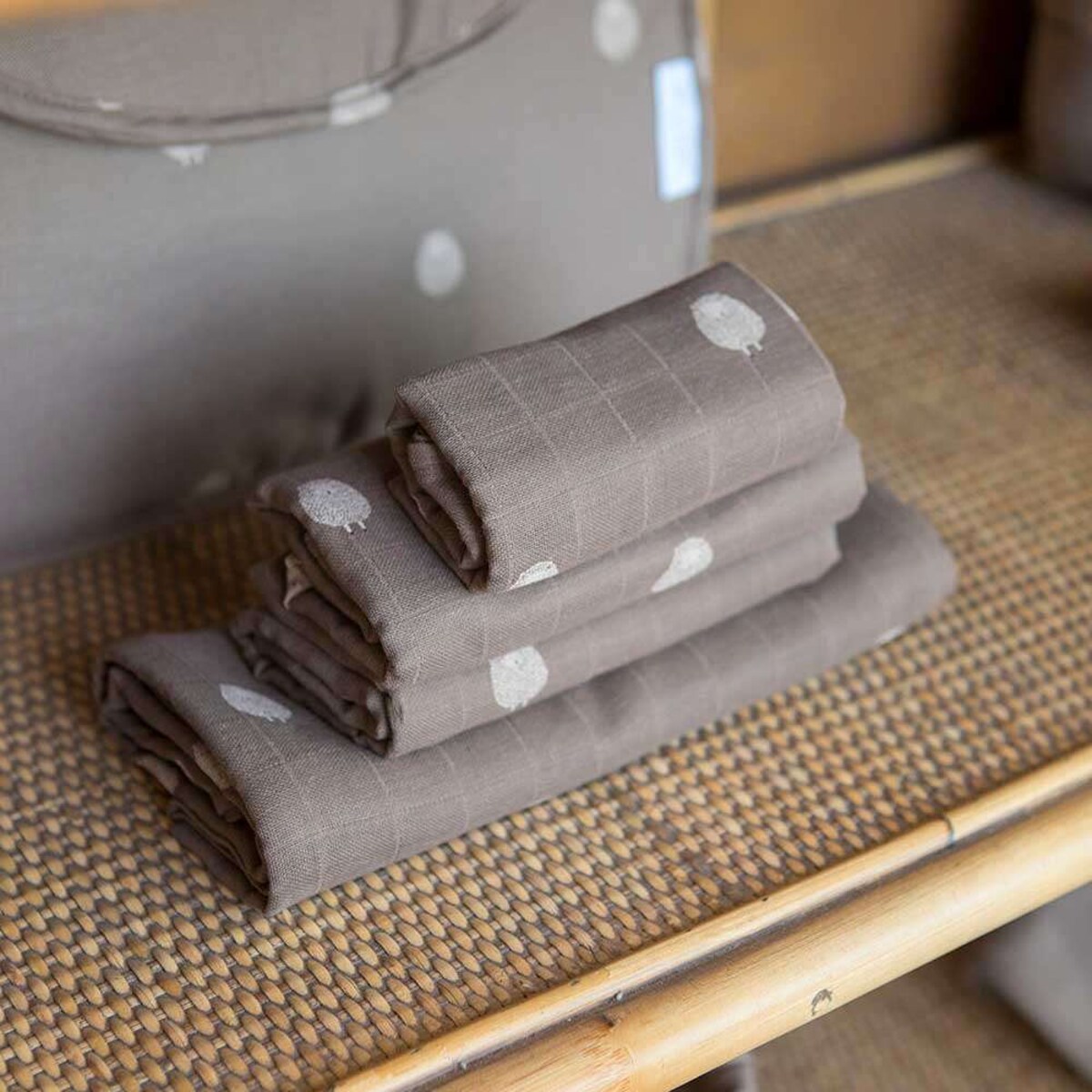 Pack 2 muselinas 50x50cm Gloop Sheep Marrón topo-2