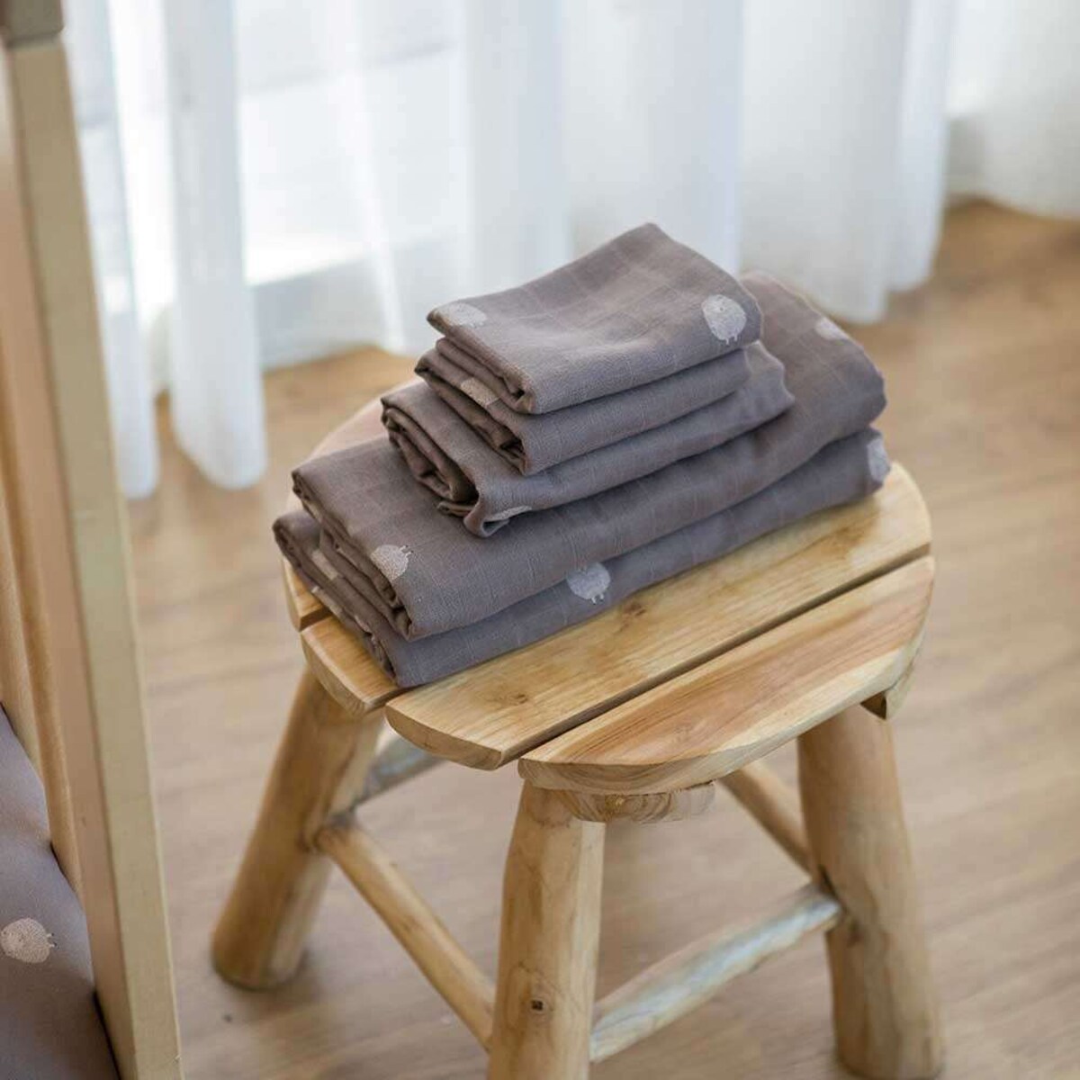 Pack 2 muselinas 100X100cm Gloop Sheep Marrón topo-2