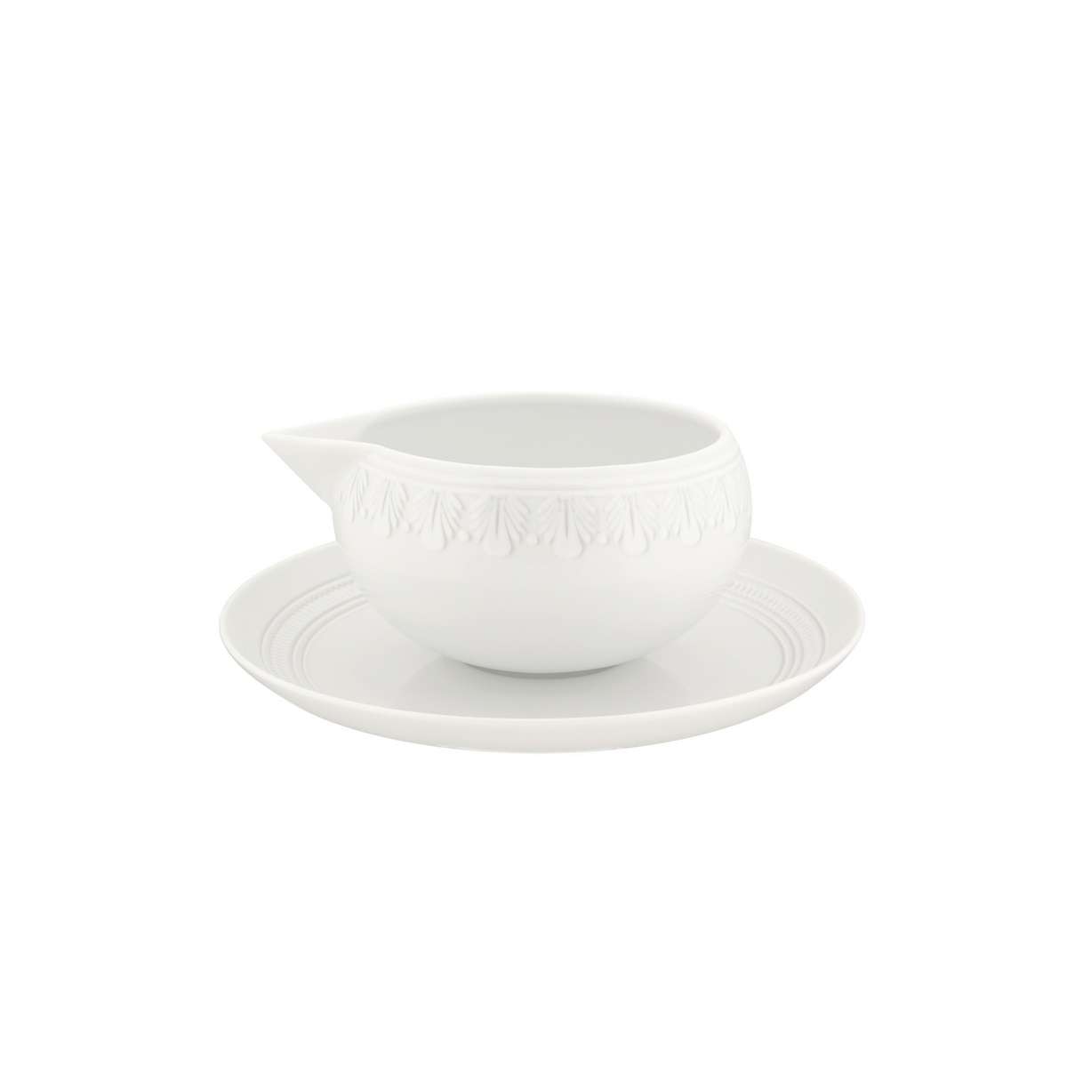 Imagen 1 de Salsera con plato Ornament Vista Alegre - Blanco Blanco