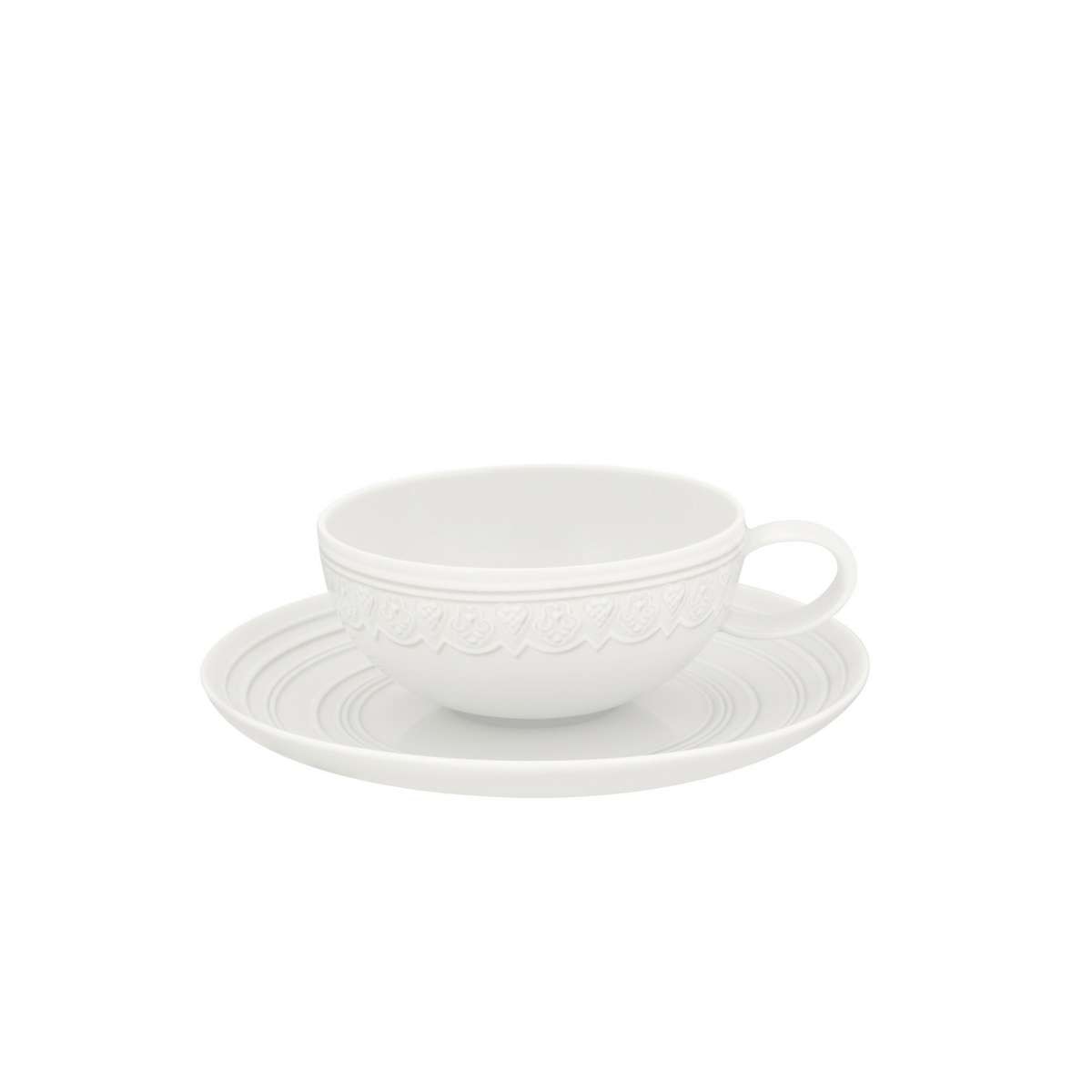 Imagen 0 de Taza de té con plato Ornament Vista Alegre Blanco