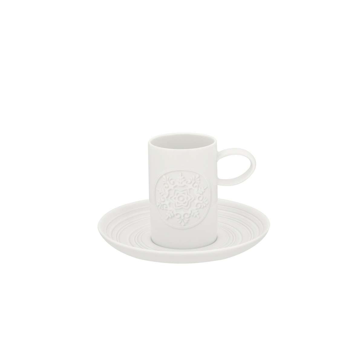 Imagen 0 de Taza de café con plato Ornament Vista Alegre Blanco