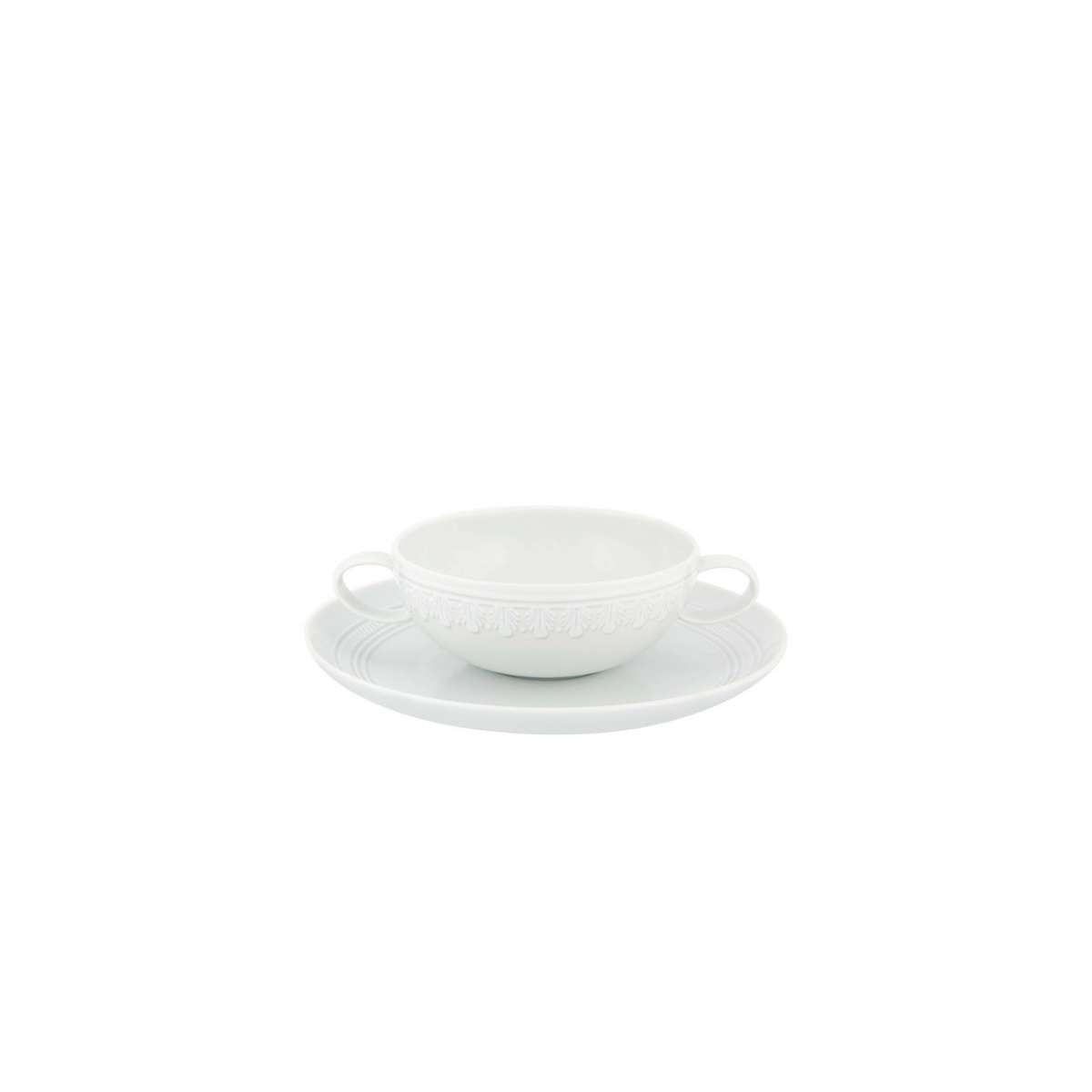 Imagen 1 de Taza de consomé con plato Ornament Vista Alegre - Blanco Blanco