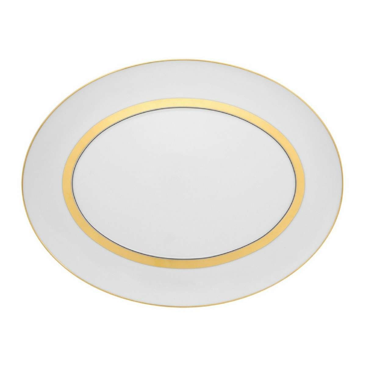 Imagen 1 de Fuente Oval Domo Gold Vista Alegre - Oro Grande Oro