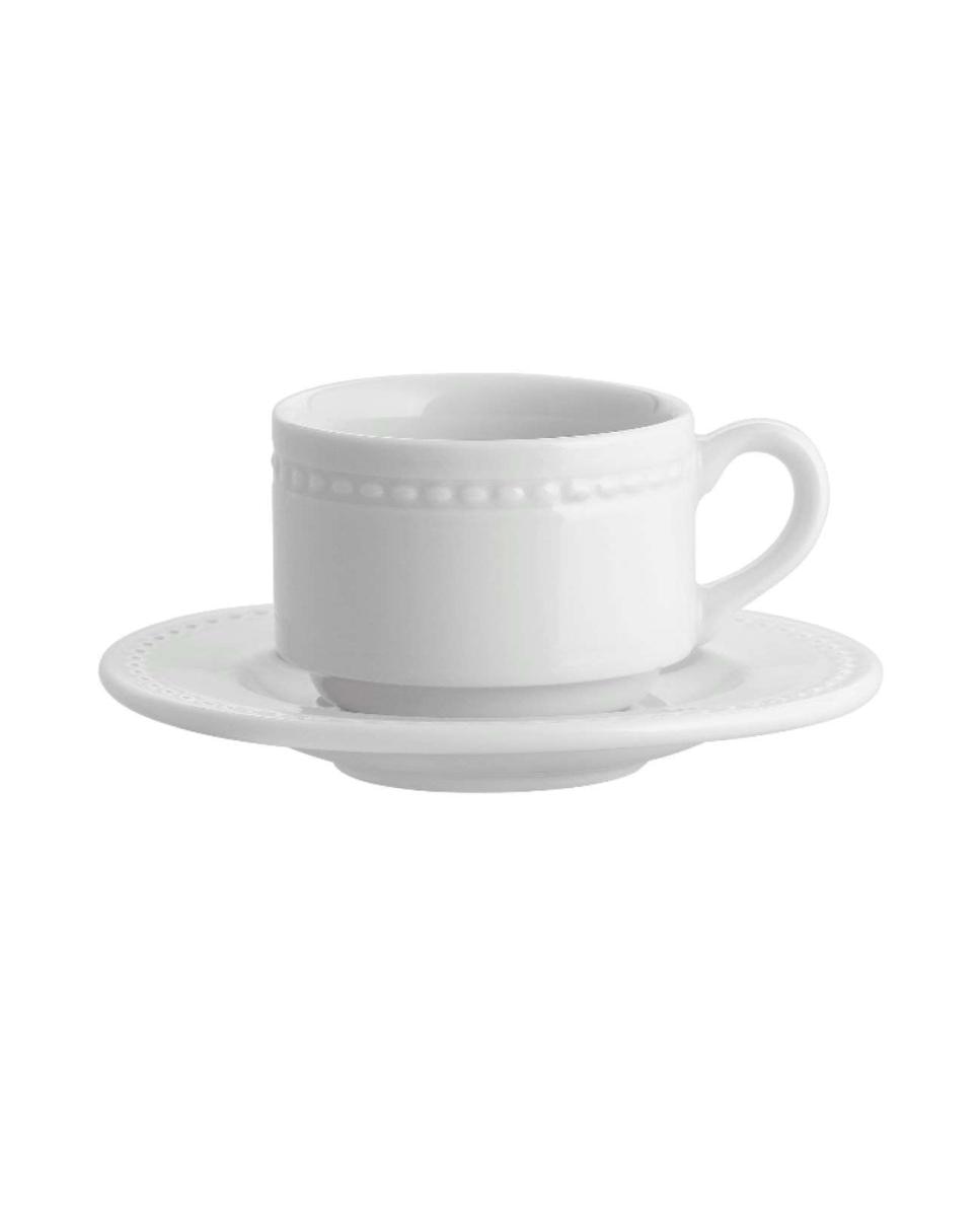 Imagen 1 de Taza de té con plato Perla Vista Alegre - Blanco Blanco