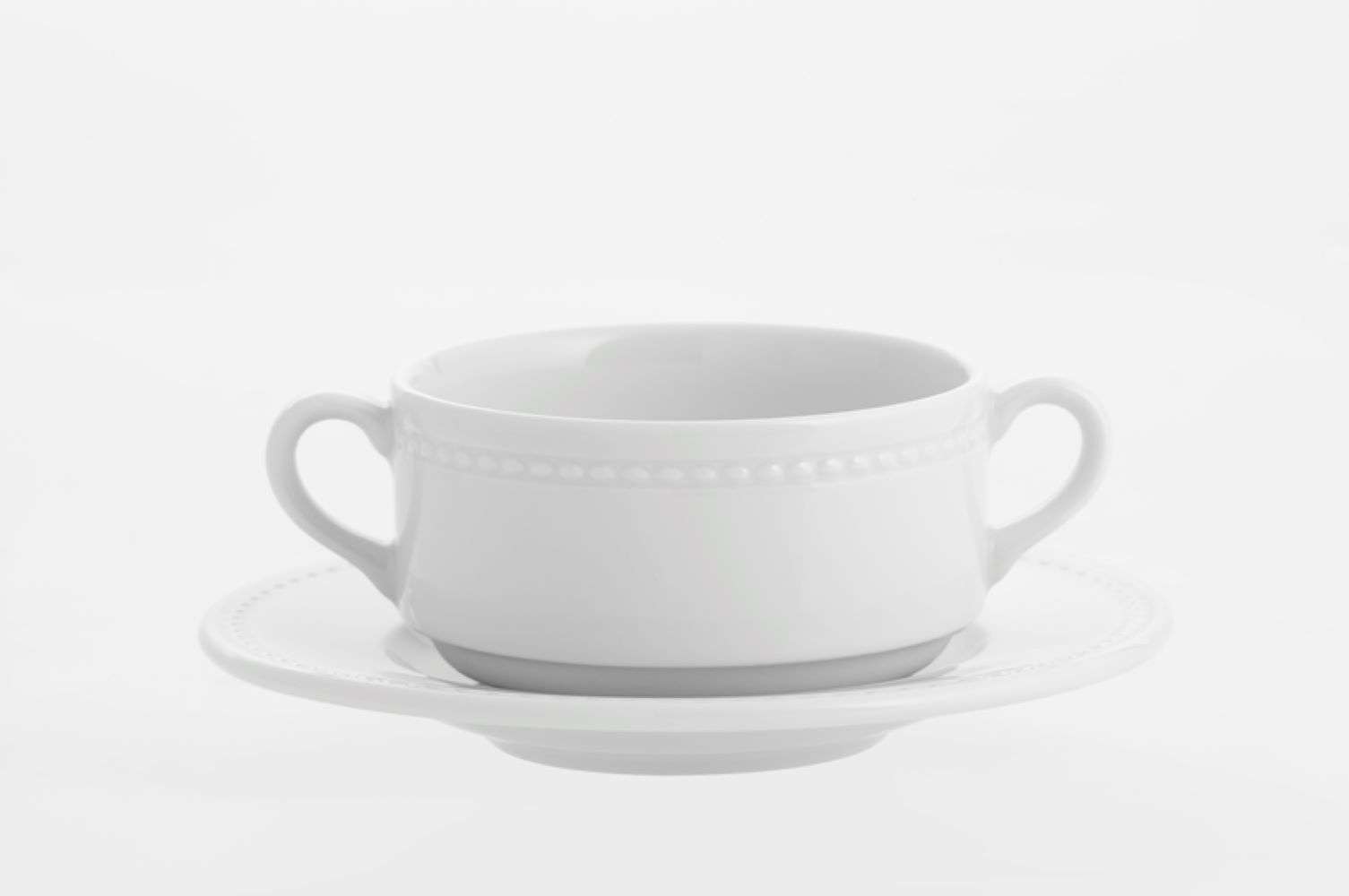 Imagen 0 de Taza de consomé con plato Perla Vista Alegre Blanco