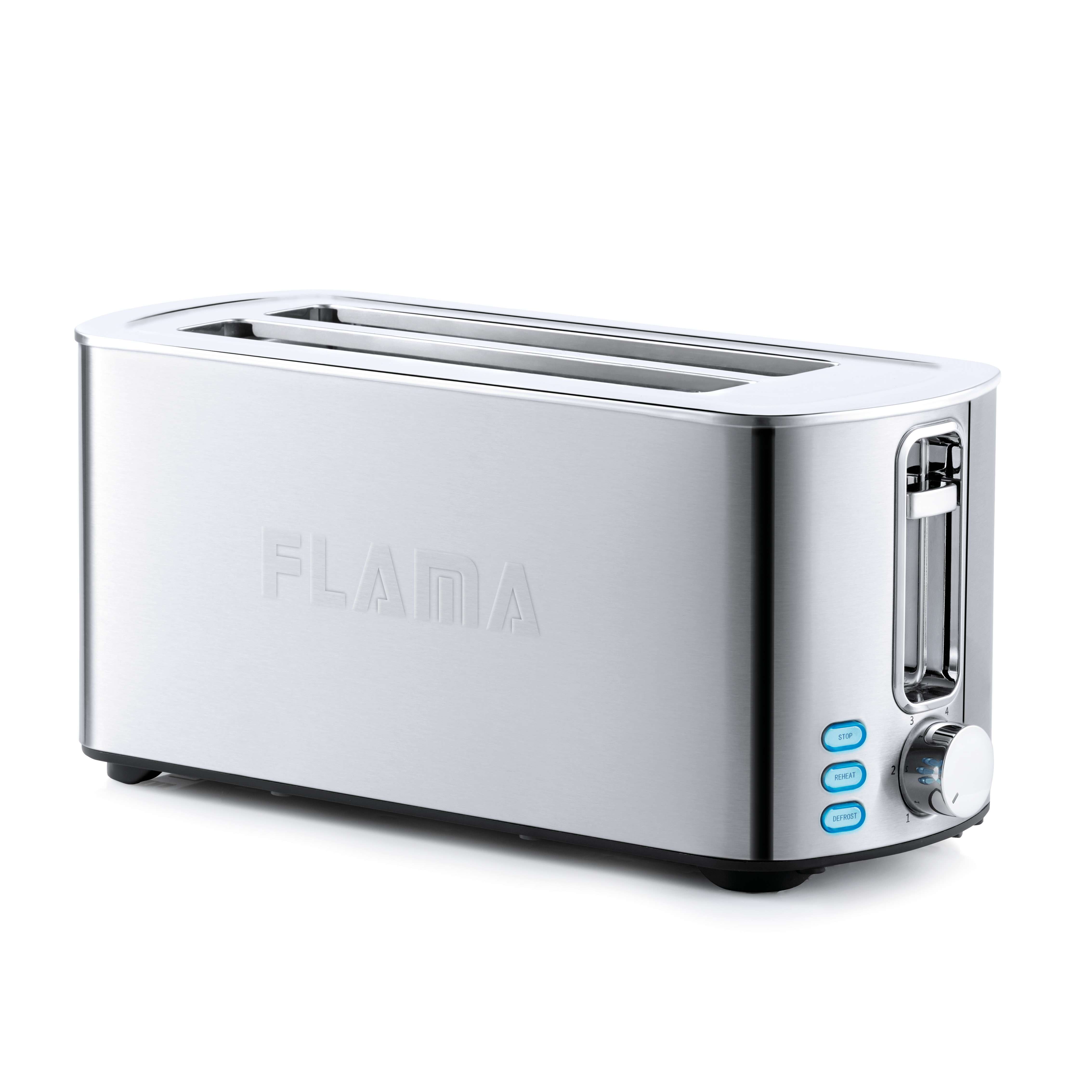 Flama - Tostador Flama 969FL Inox con 2 ranuras extra-anchas y largas.