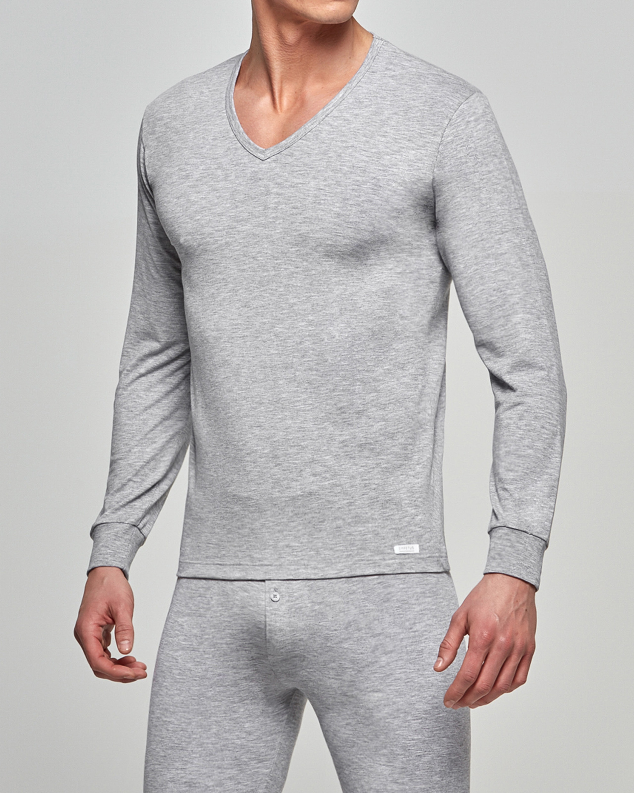 Camiseta interior de hombre negra de manga larga - Impetus - Gris Gris-1