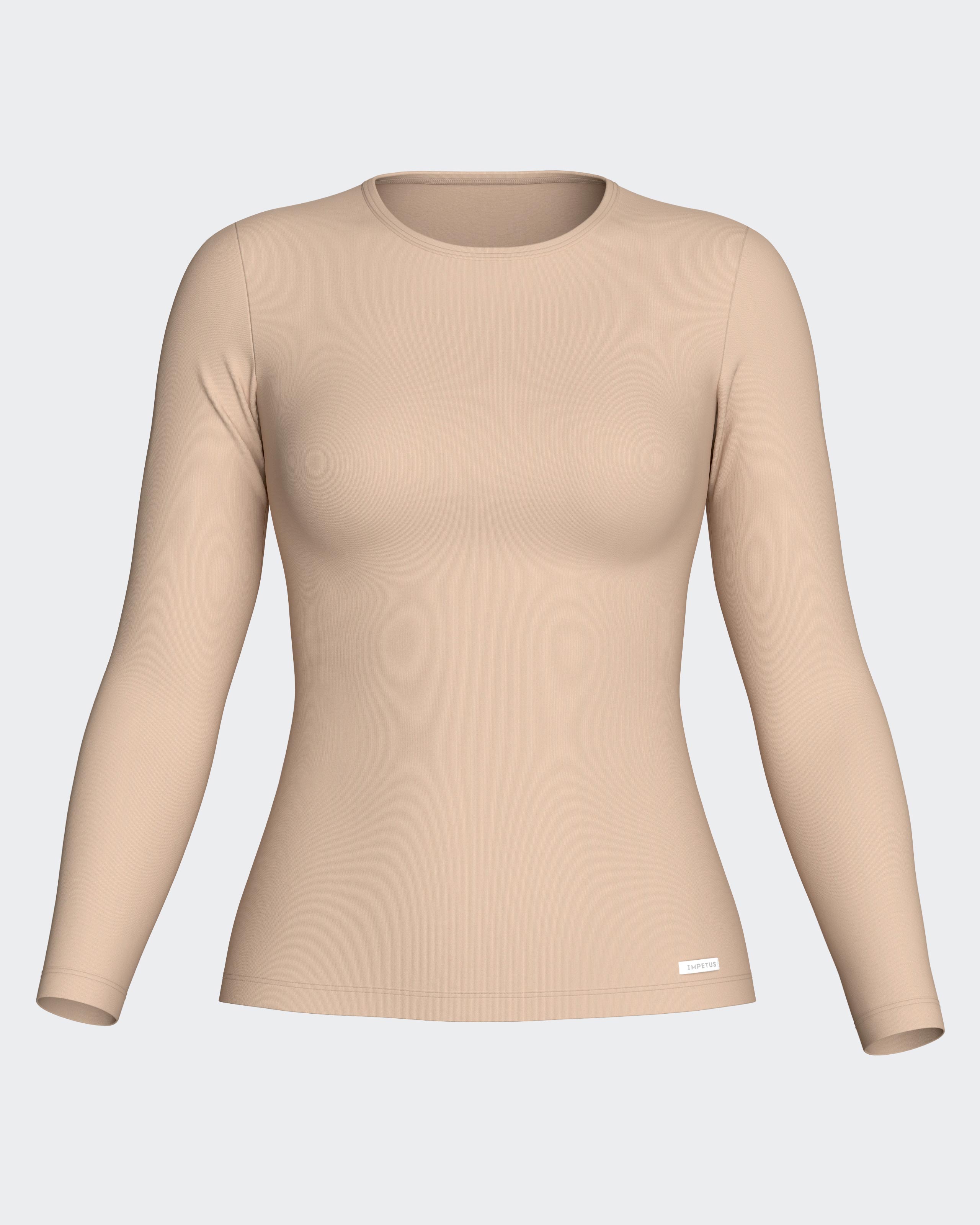 Imagen 3 de Camiseta interior térmica de mujer de manga larga con escote redondo - Impetus - Beige Beige