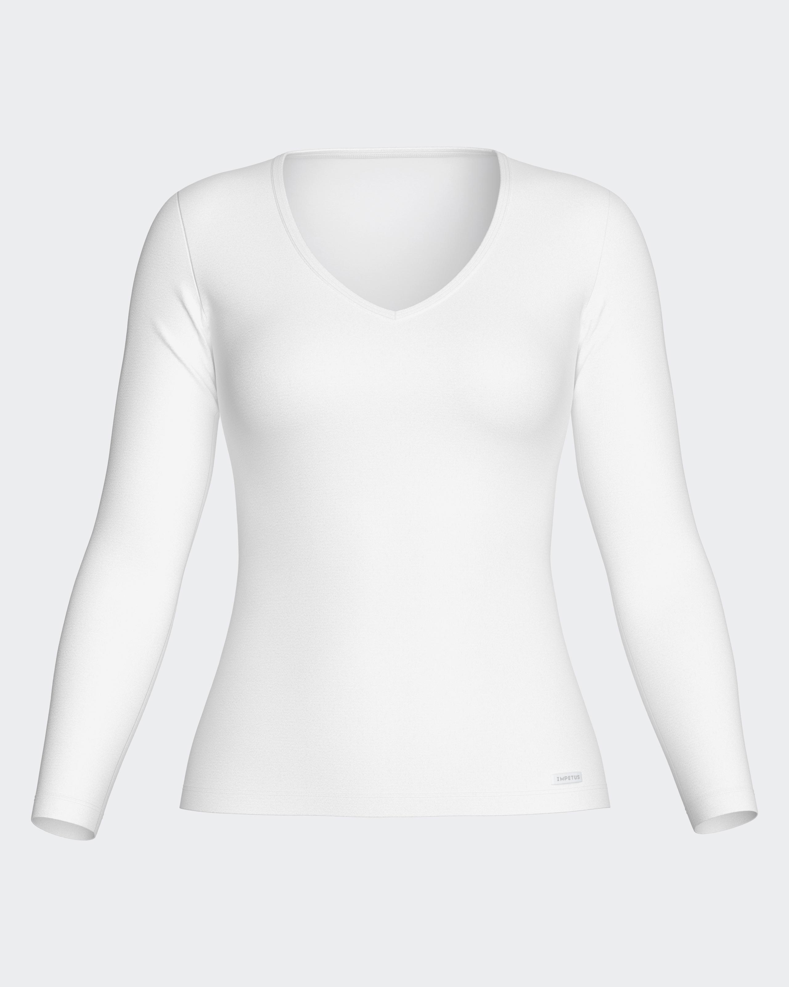 Imagen 3 de Camiseta interior térmica de mujer de manga larga con escote de pico - Impetus - Blanco Blanco