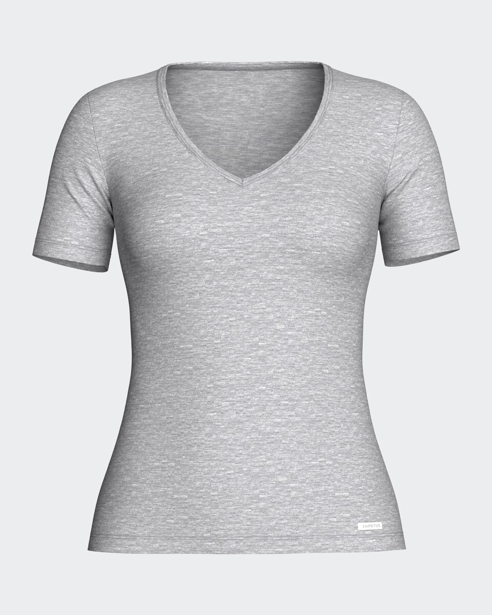 Camiseta interior térmica de mujer de manga corta con cuello de
