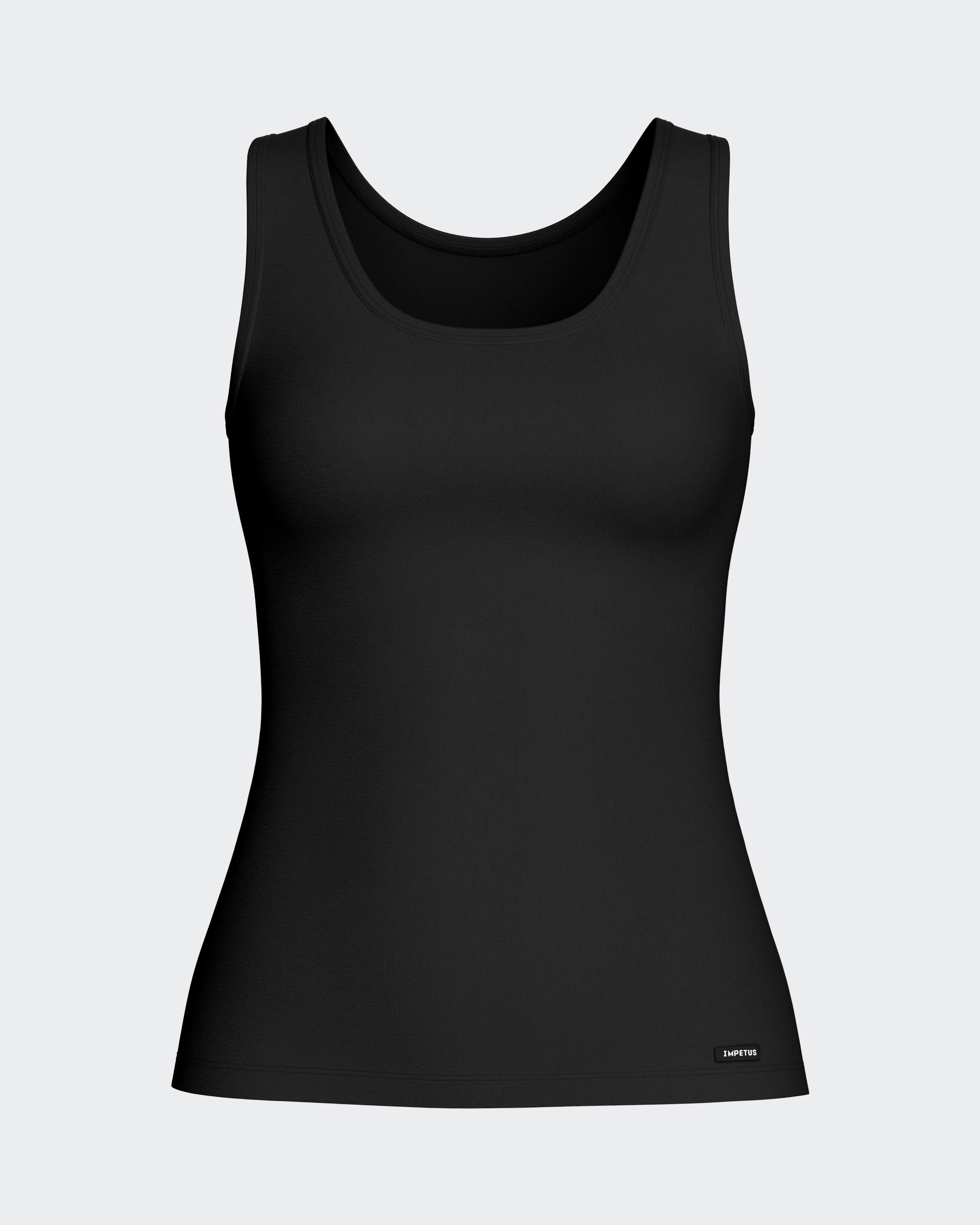 Camiseta interior térmica de mujer sin mangas con escote redondo - Impetus - Negro Negro-3