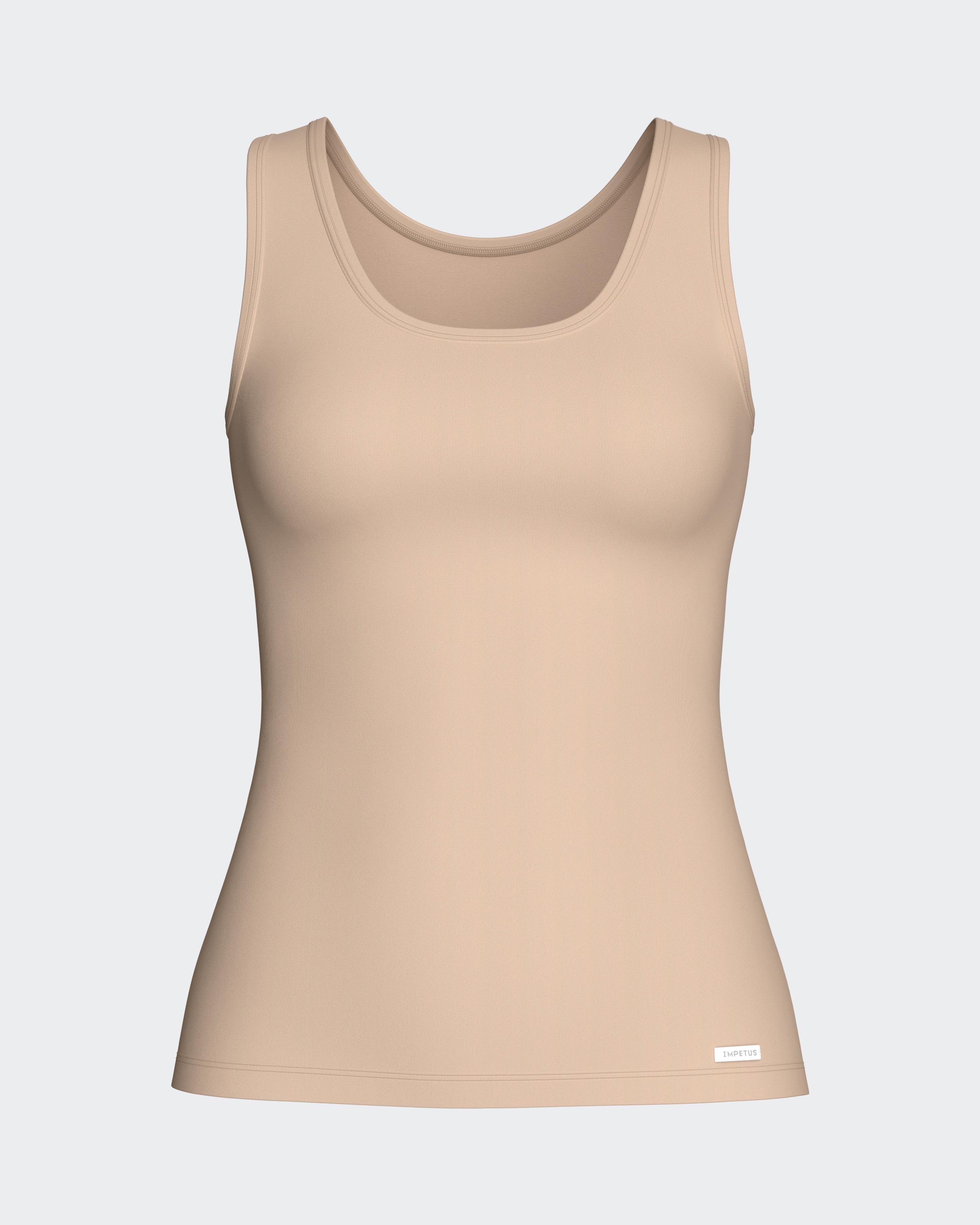 Camiseta interior térmica de mujer sin mangas con escote redondo - Impetus - Beige Beige-3