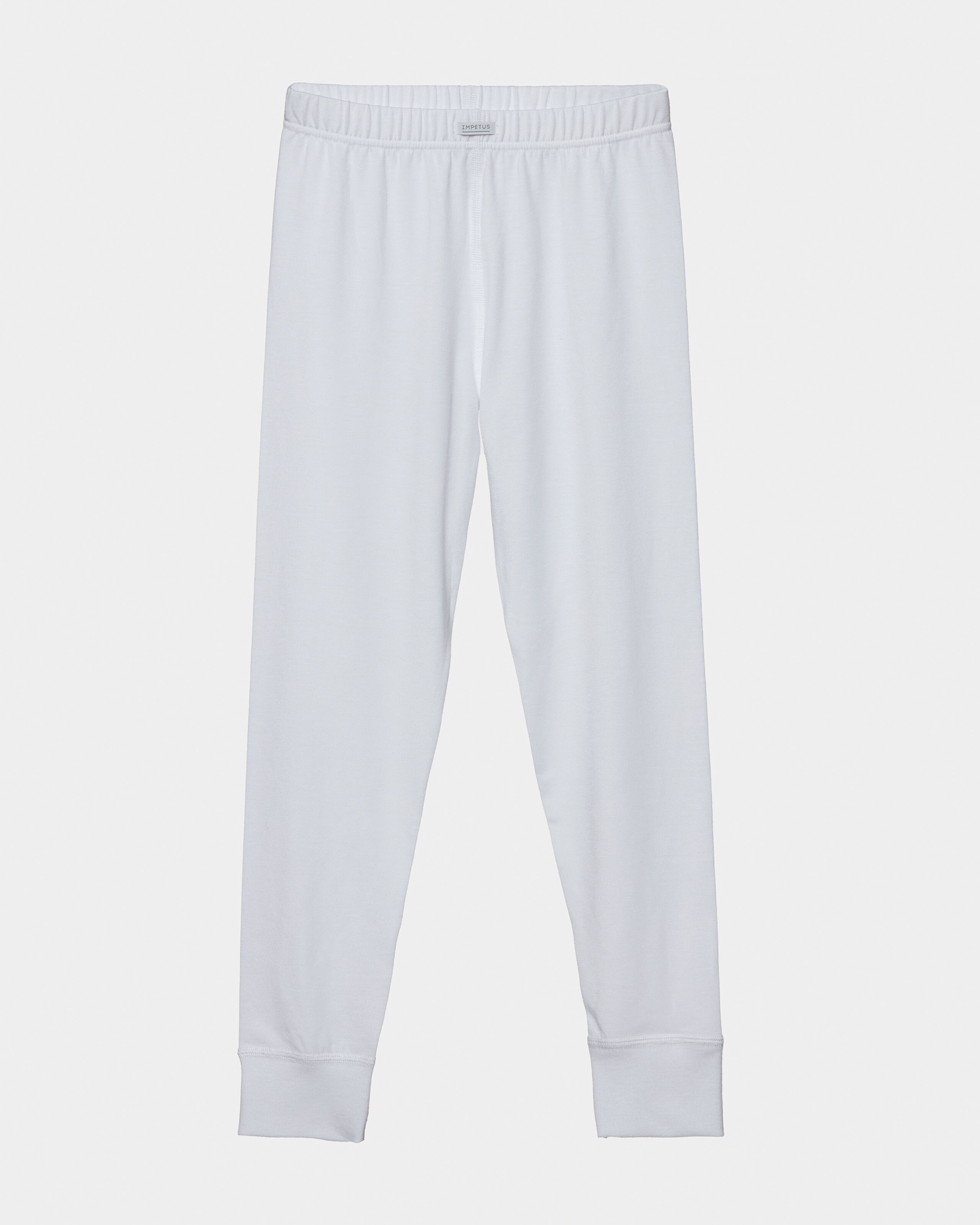 Imagen 0 de Pantalón interior térmico liso con puños y cintura elástica Blanco