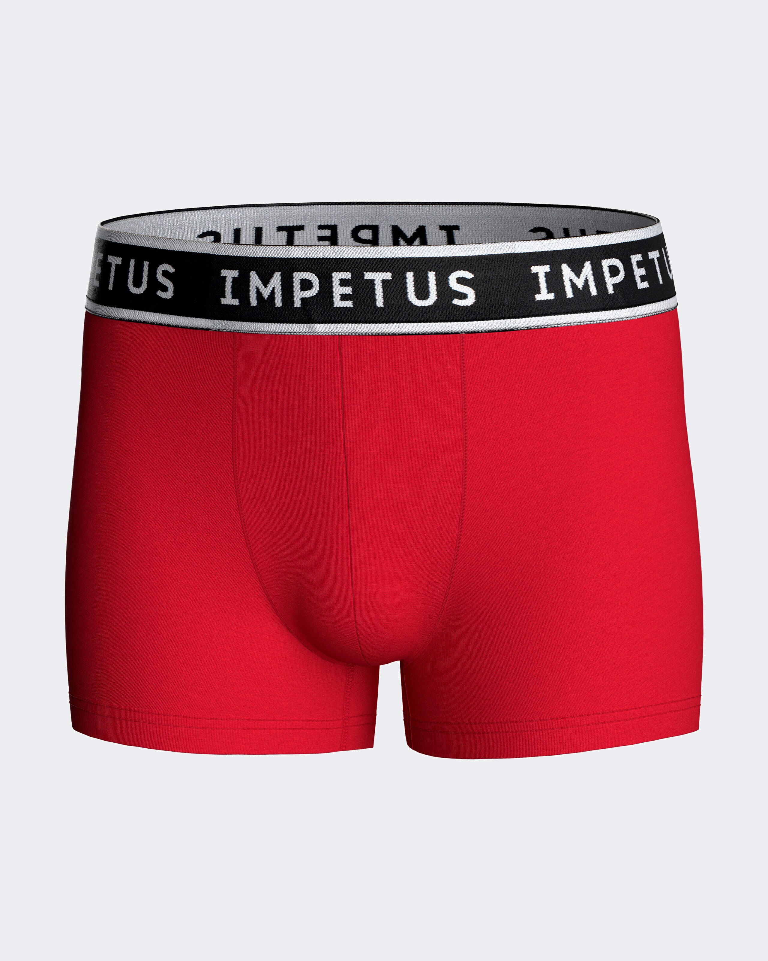 Pack de dos bóxers de niño lisos con goma vista en la cintura - Impetus - Rojo Rojo-2