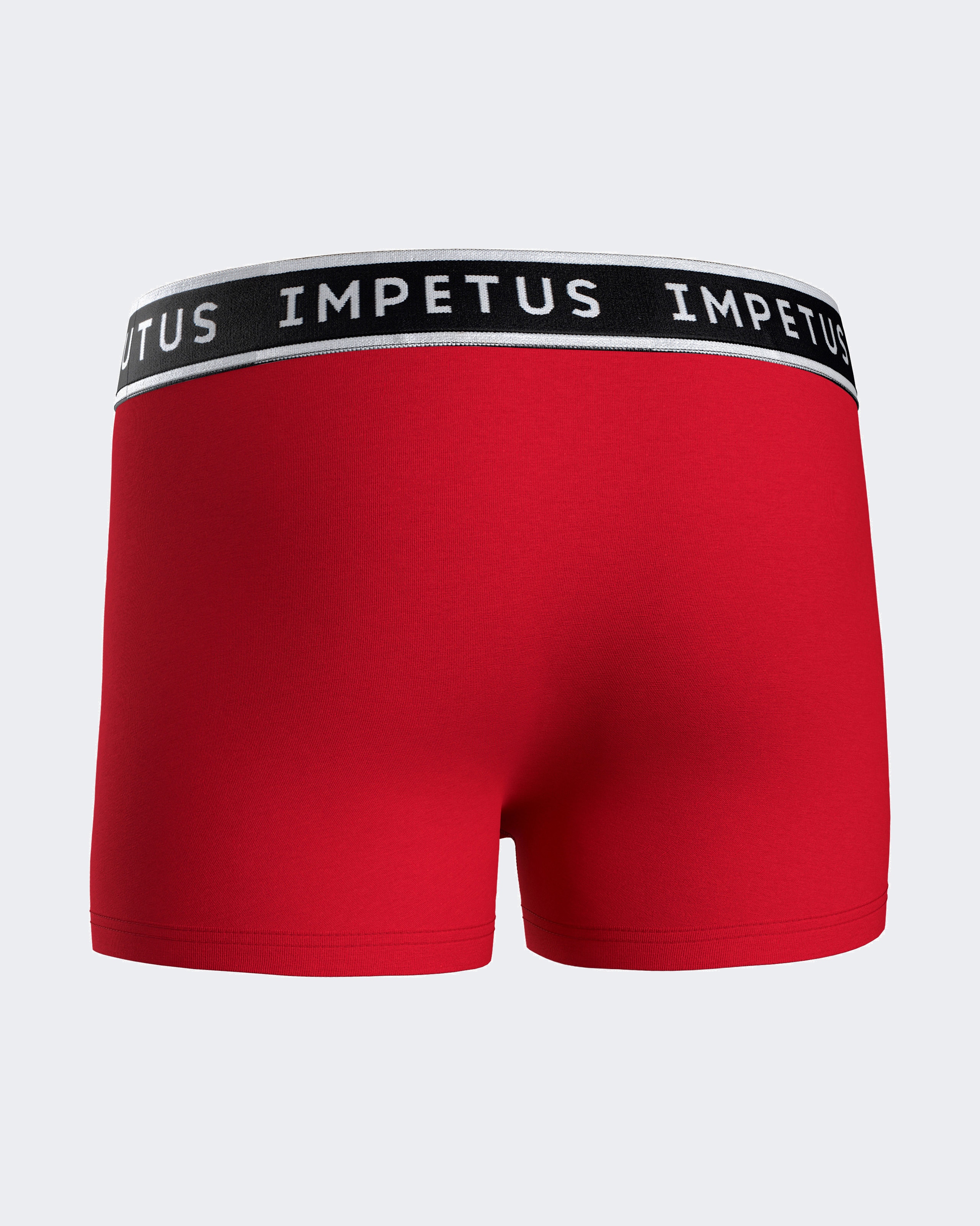 Pack de dos bóxers de niño lisos con goma vista en la cintura - Impetus - Rojo Rojo-5
