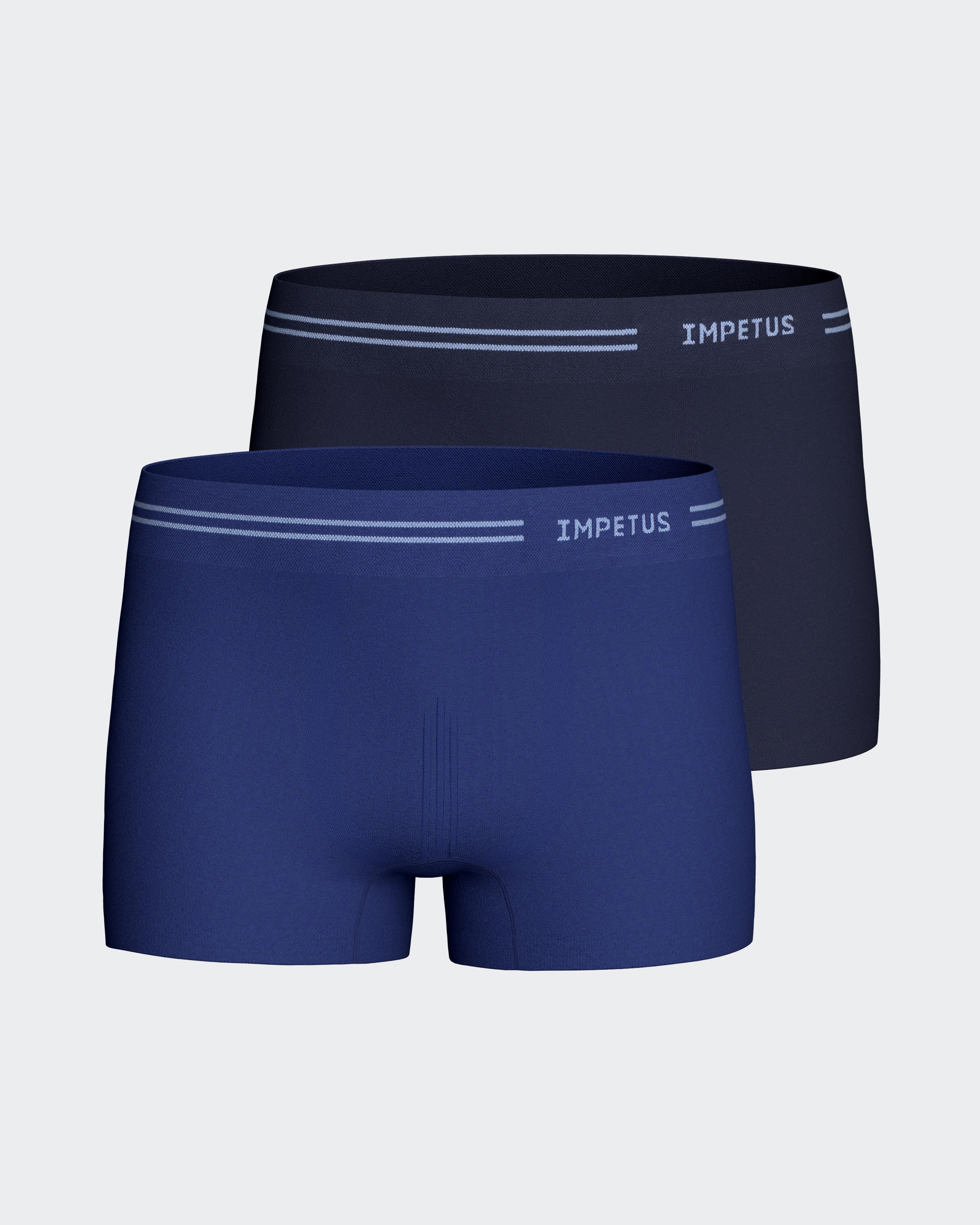 Pack de dos bóxers de niño lisos y sin costuras - Impetus - Azul marino Azul marino-1
