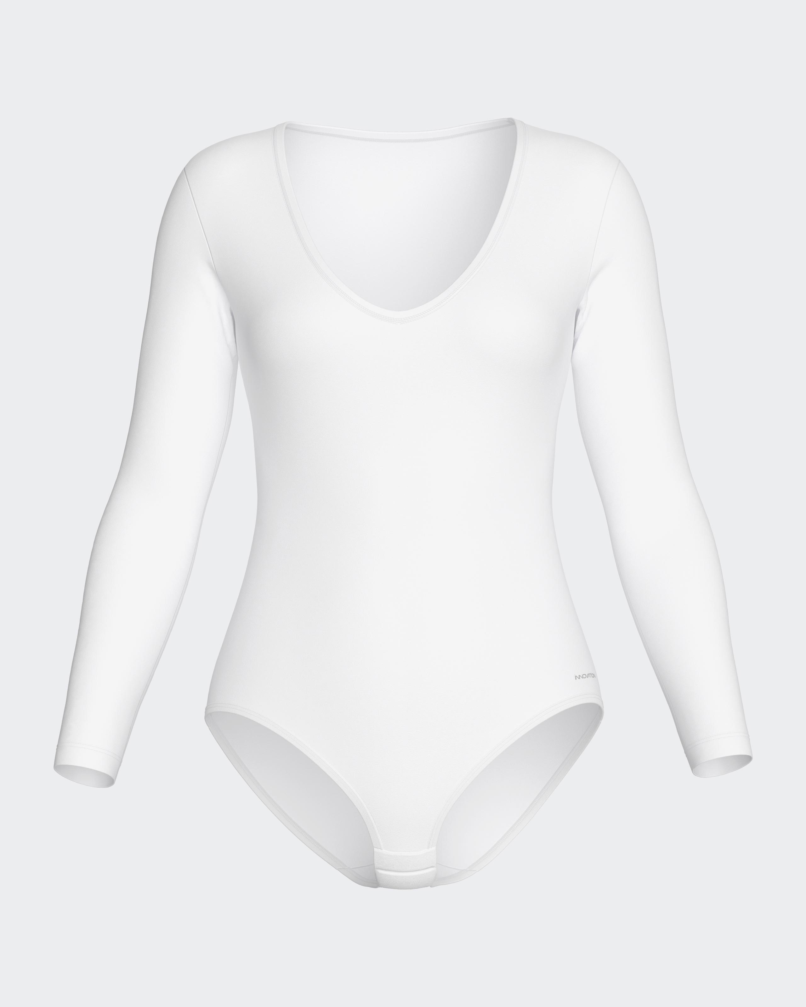 Body interior de manga larga con cuello de pico - Impetus - Blanco Blanco-3