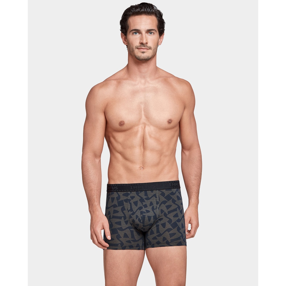 Imagen 0 de Bóxer de punto de hombre estampado en verde Verde