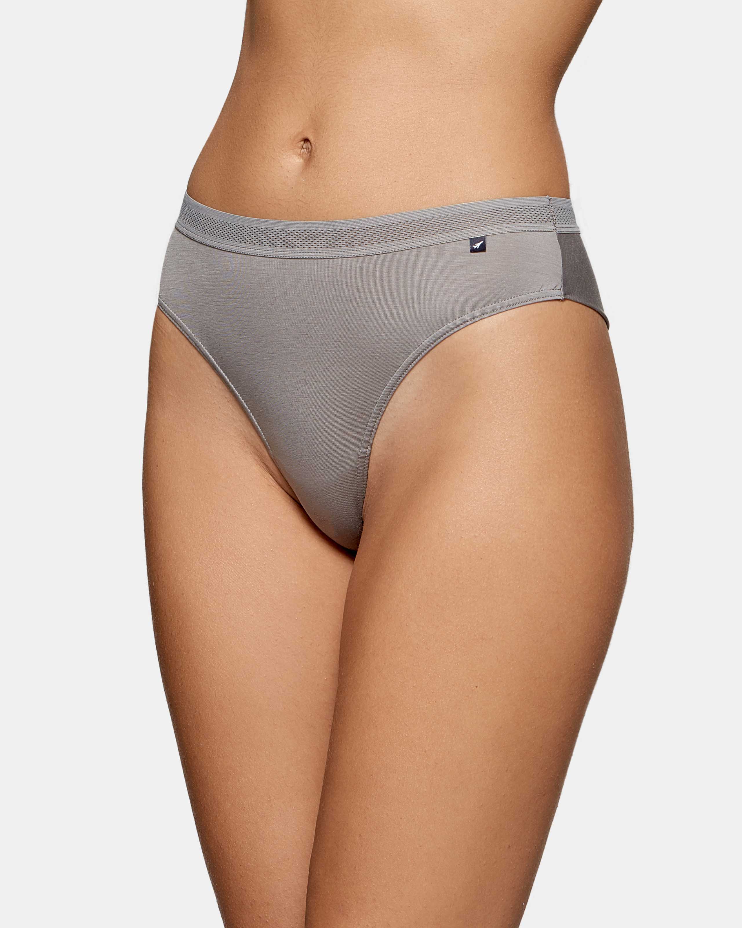 Tanga lisa con cintura perforada - Impetus - Gris Gris-1